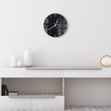 DEQORI Wanduhr 'Gerahmte Kreidetafel' (Glas Glasuhr modern Wand Uhr Design Küchenuhr)