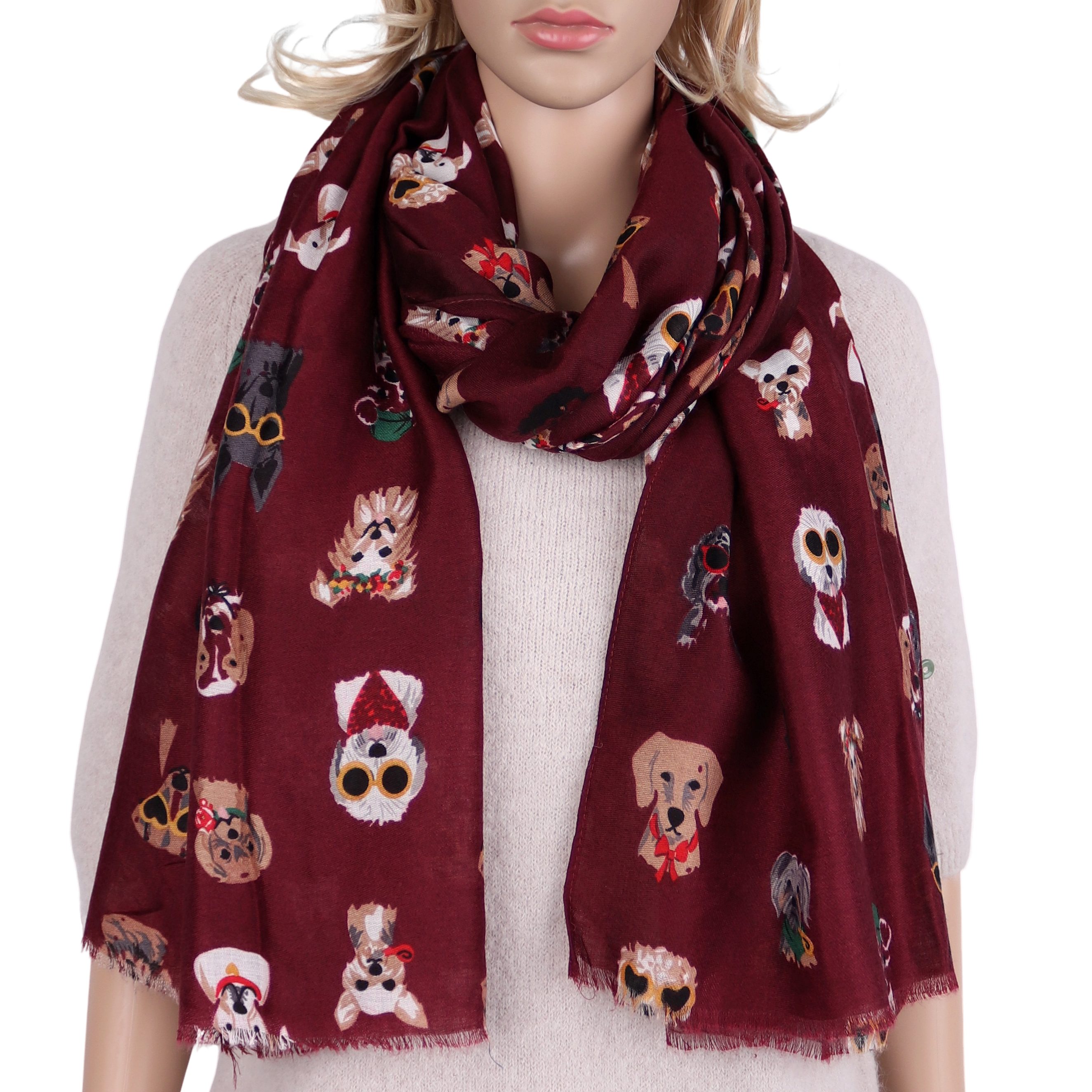 MIRROSI Modeschal Weich XXL ca.88x180cm Schal Bunt Hunde Muster, (Hundemust günstig online kaufen