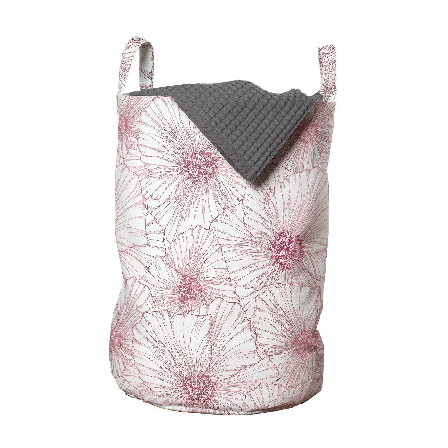 Abakuhaus Wäschesäckchen Wäschekorb mit Griffen Kordelzugverschluss für Waschsalons, Botanisch monotone Blossom