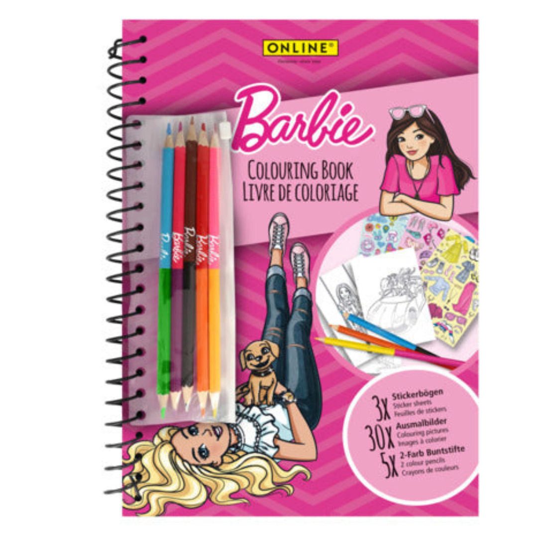 Online Pen Malbuch Barbie Malbuch mit Stiften & Stickern - Kreatives Malset