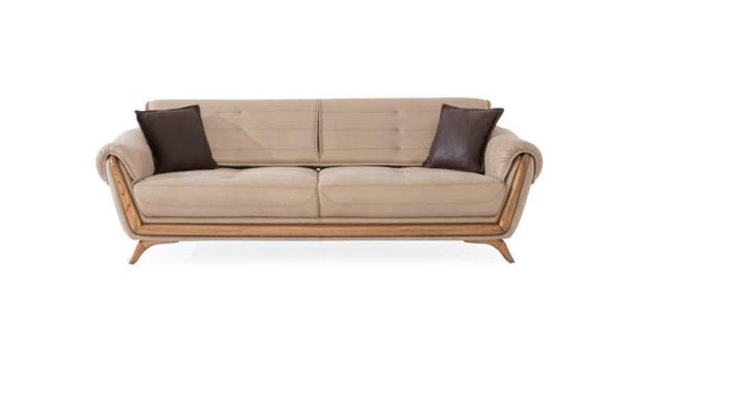 JVmoebel Sofa Dreisitzer Beige Couch Sofas Möbel Einrichtung Couchen Sofa