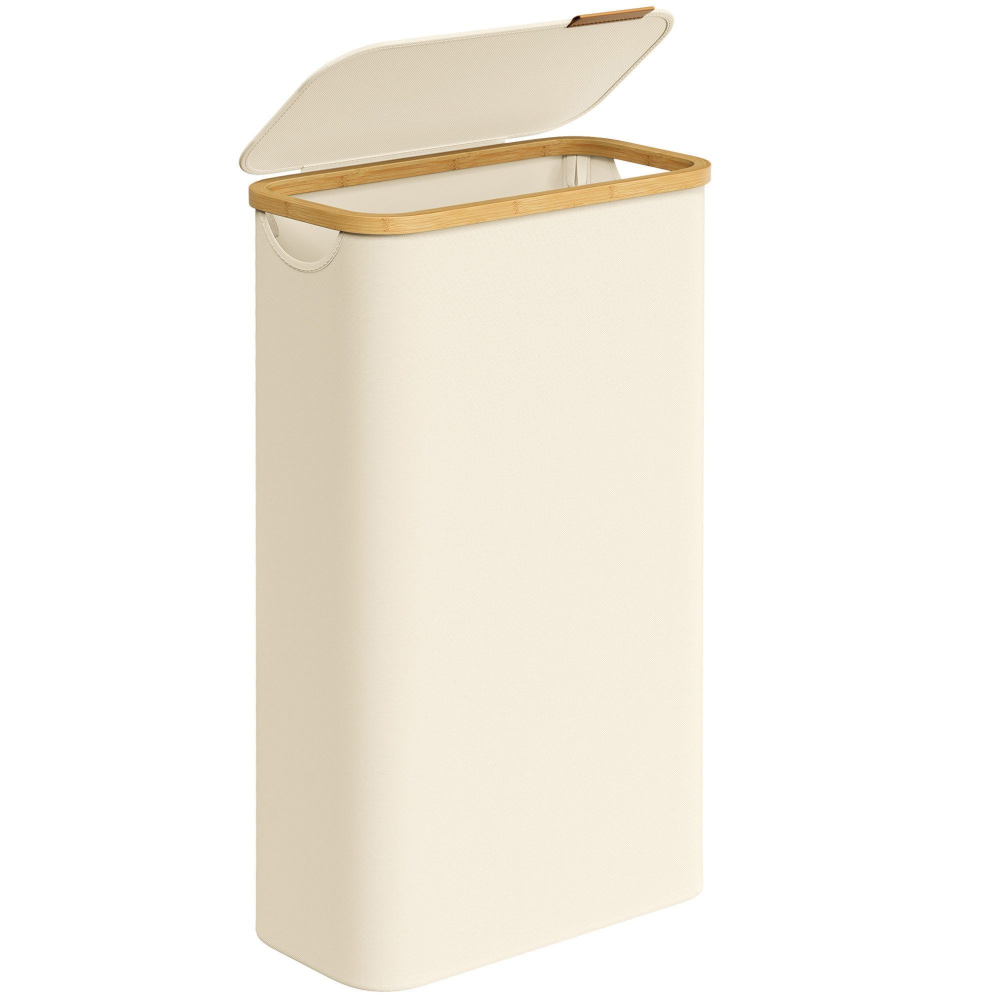 SONGMICS Wäschekorb, mit Deckel, 65 L, herausnehmbarer Wäschesack, Griffe a günstig online kaufen