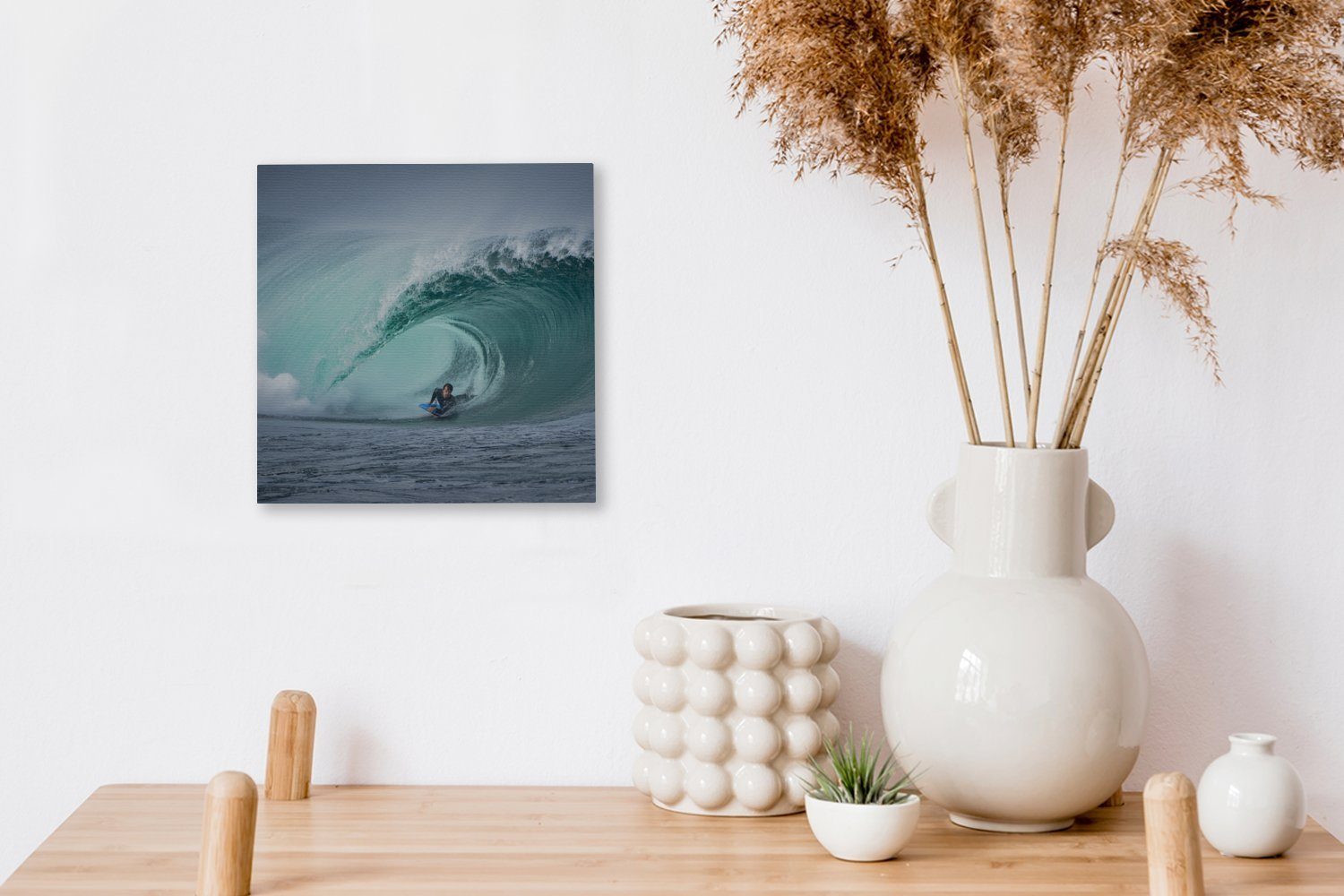Bilder Schlafzimmer OneMillionCanvasses® Leinwand Wohnzimmer (1 für Surfer in großer Welle, St), Leinwandbild