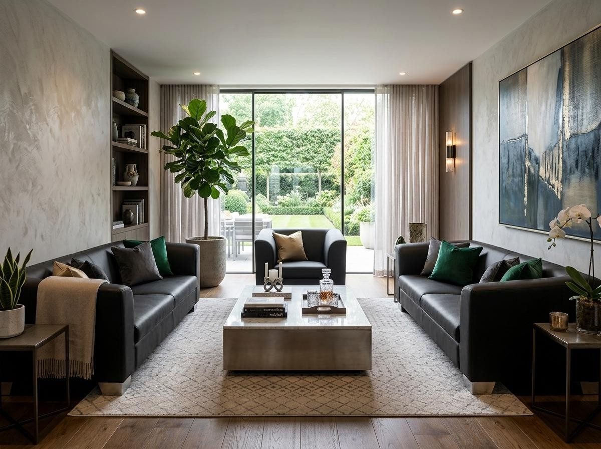 Xlmoebel Polstergarnitur Schwarzes Wohnzimmer-Set 3+3+1-Sitzer-Sofas Ledersofas Wohnzimmer, (3-tlg., 3-tlg)