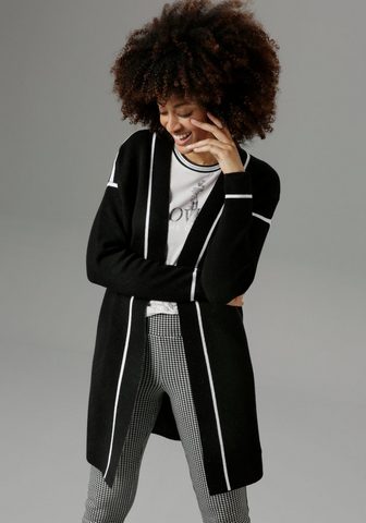 Aniston SELECTED Ilgas megztinis su kontrastfarbenen St...