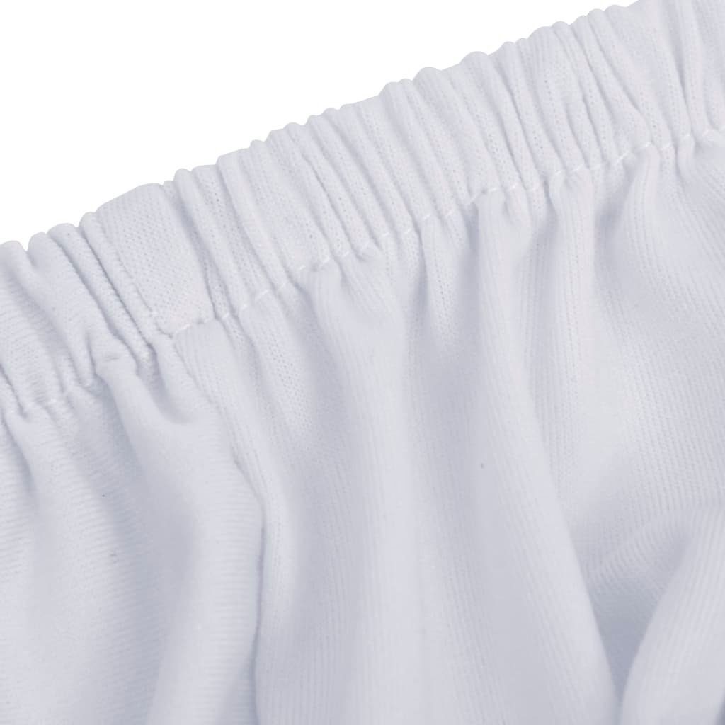 3-Sitzer Weiß Polyester-Jersey, Sofahusse Stretch Hussen-Set furnicato