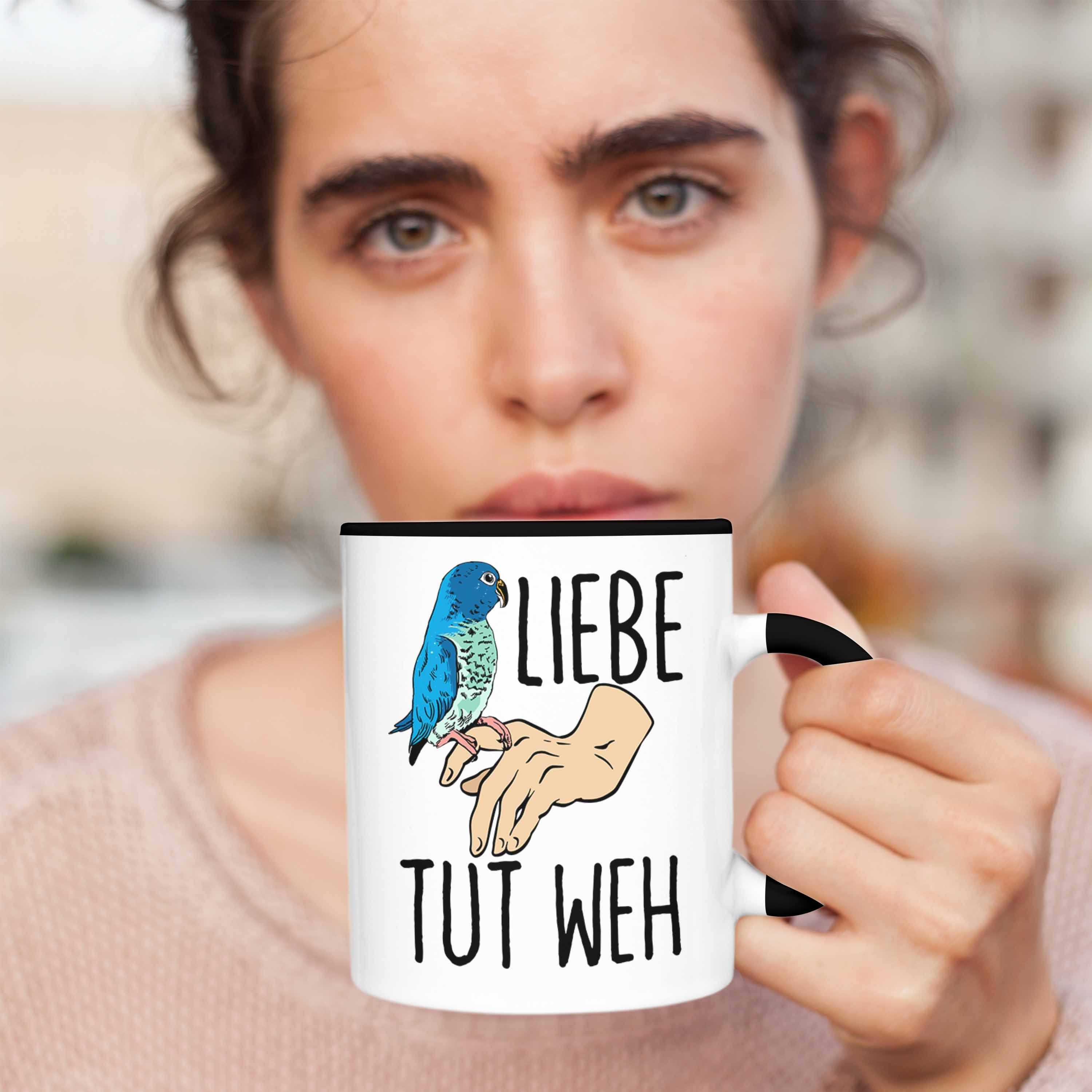 Wellensittich-Besitzer Wellensittich-Tasse Schwarz Lustige Liebe für Geschenk Tasse Trendation