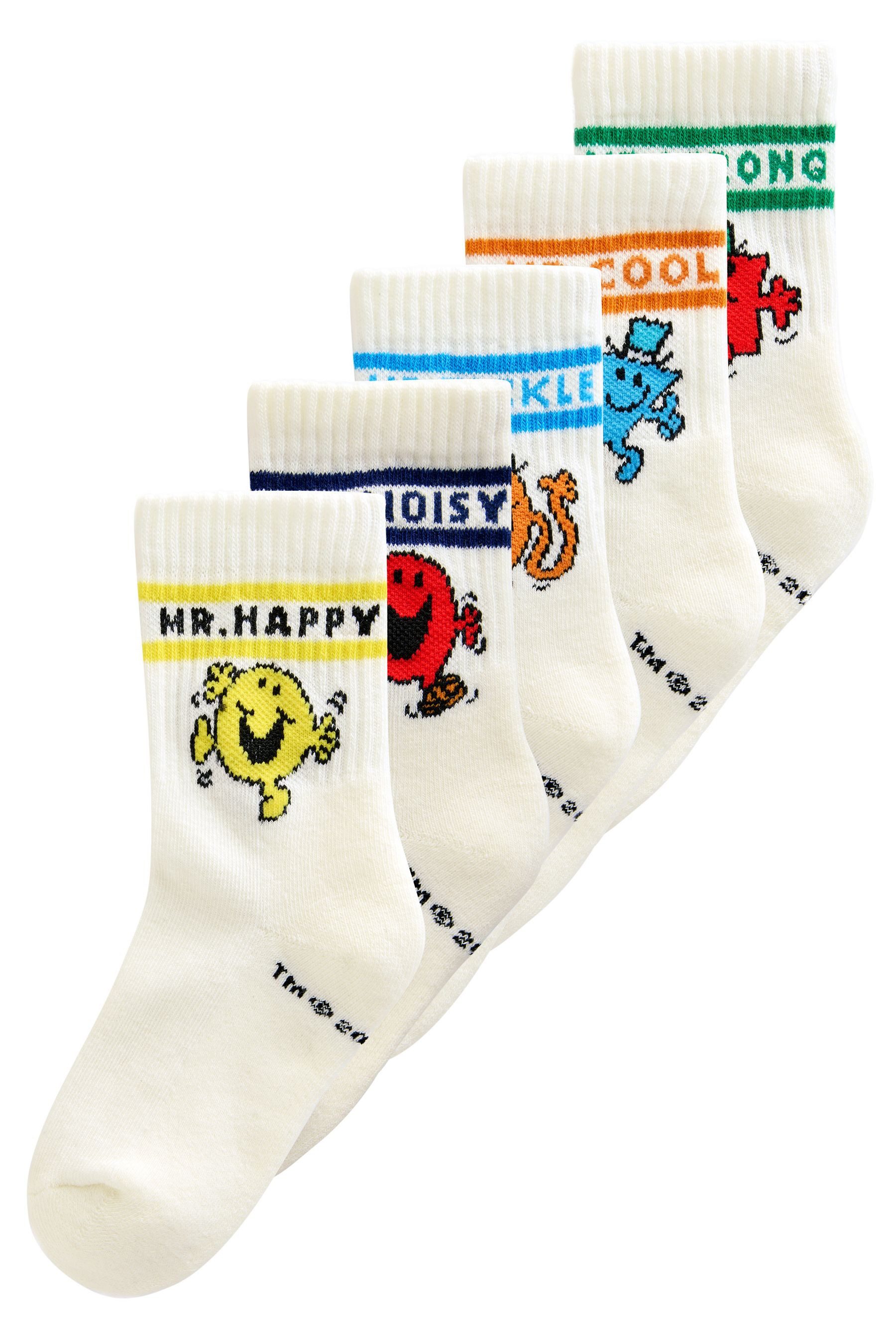 Basicsocken Mr Men Socken mit hohem Baumwollanteil, 5er-Pack