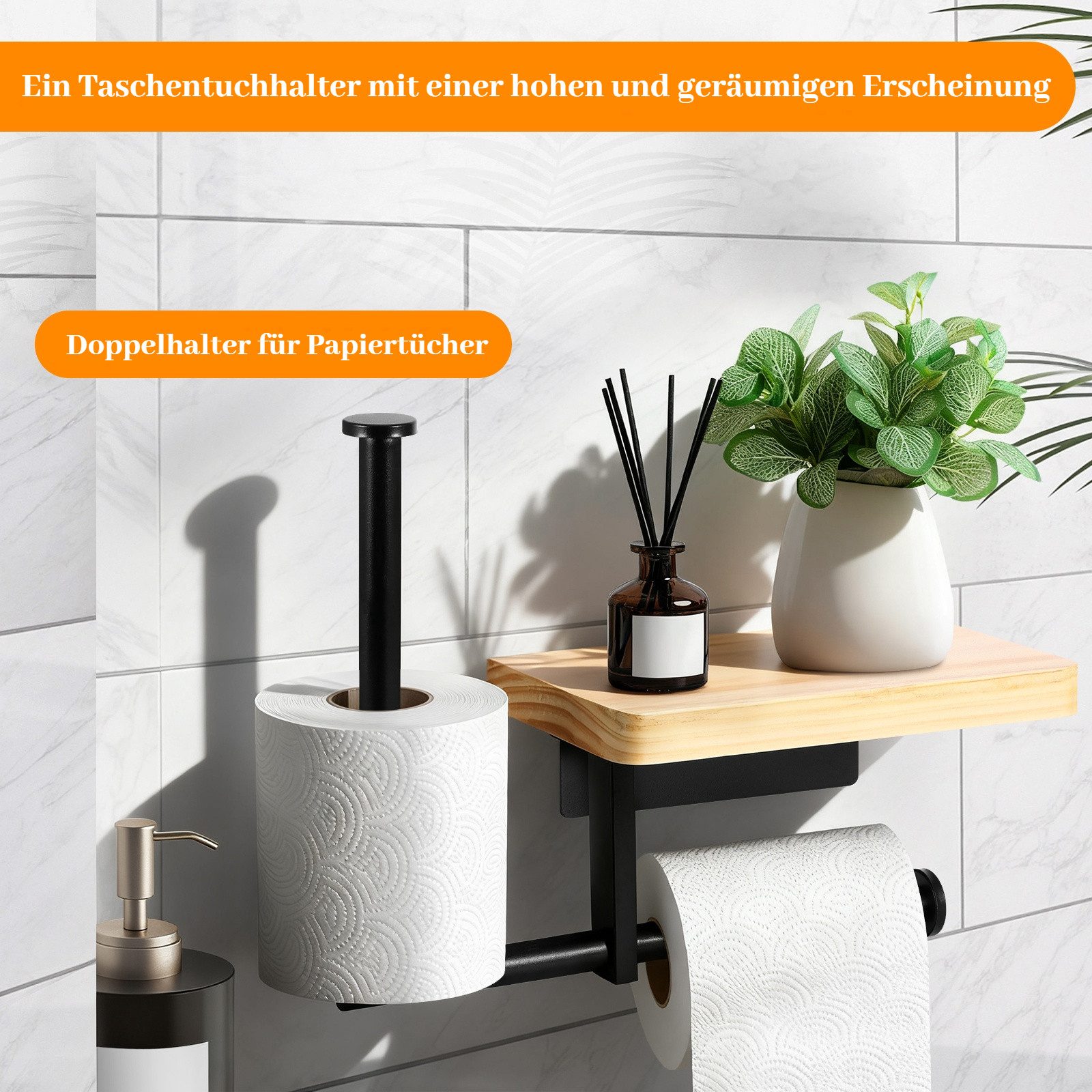 BlingBin Toilettenpapierhalter Klopapierhalter mit Ablage WC Papier Halteru günstig online kaufen