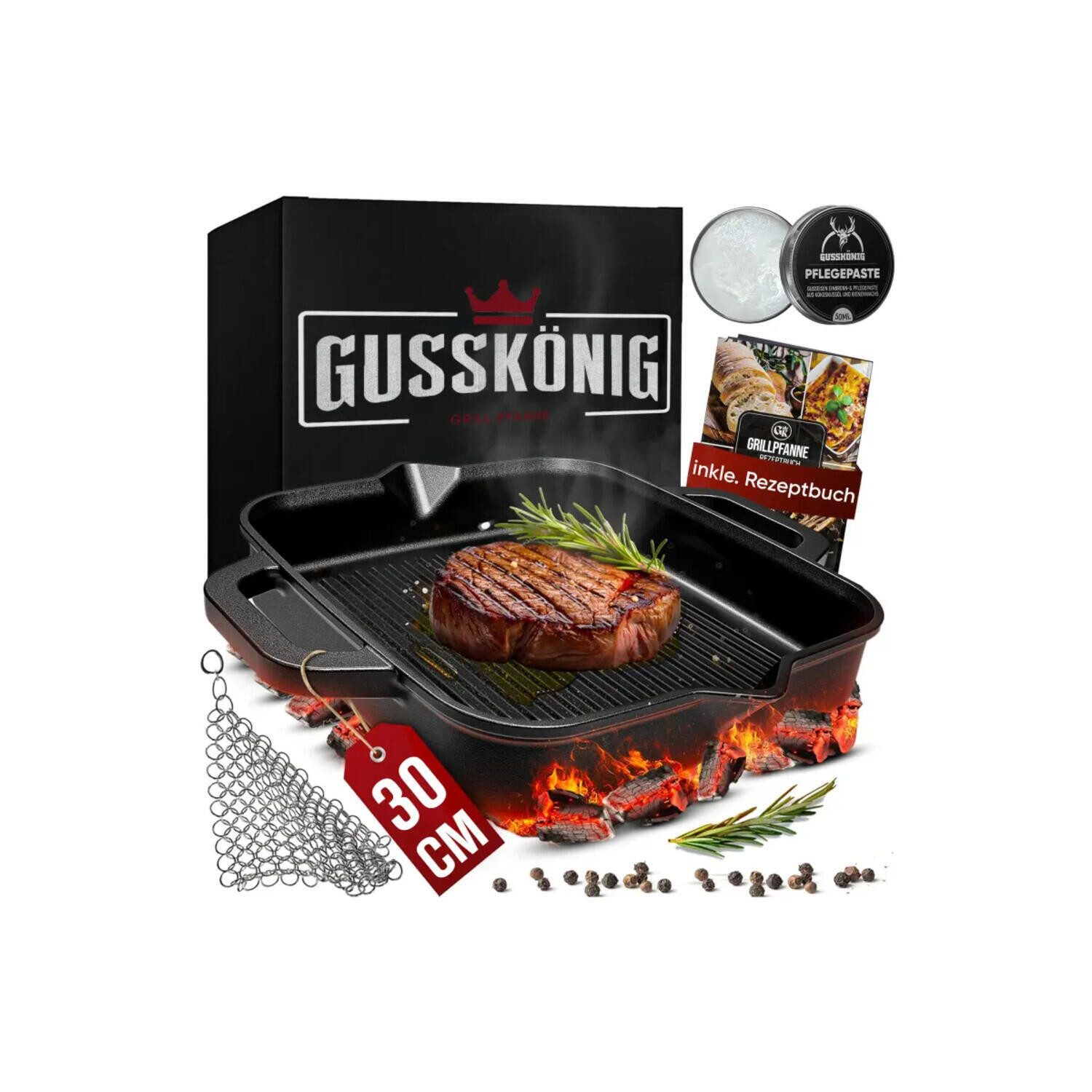 GUSSKÖNIG Bratpfanne Grillpfanne 30cm