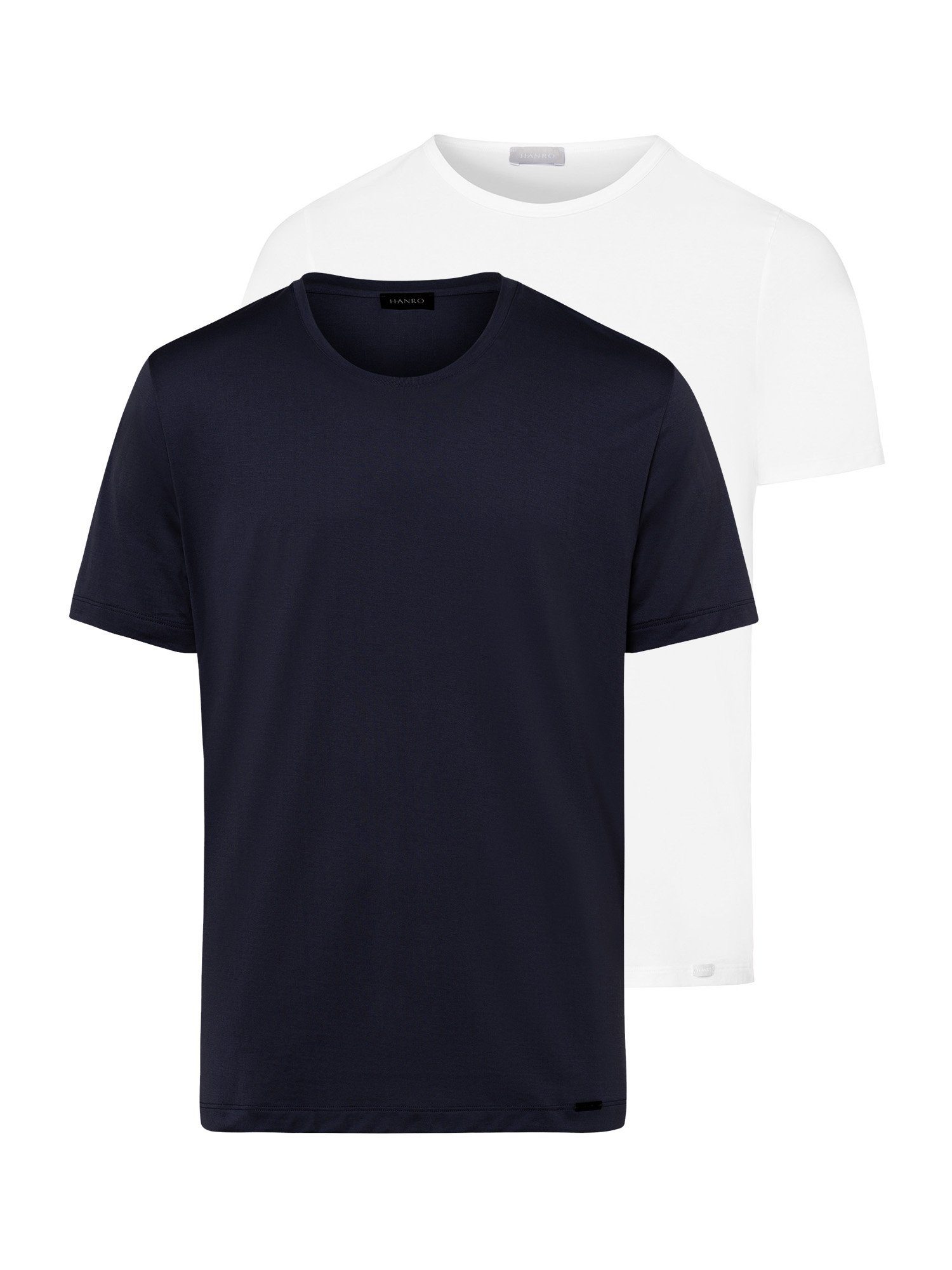 Hanro T-Shirt Cotton Essentials (2-tlg) white / deep navy