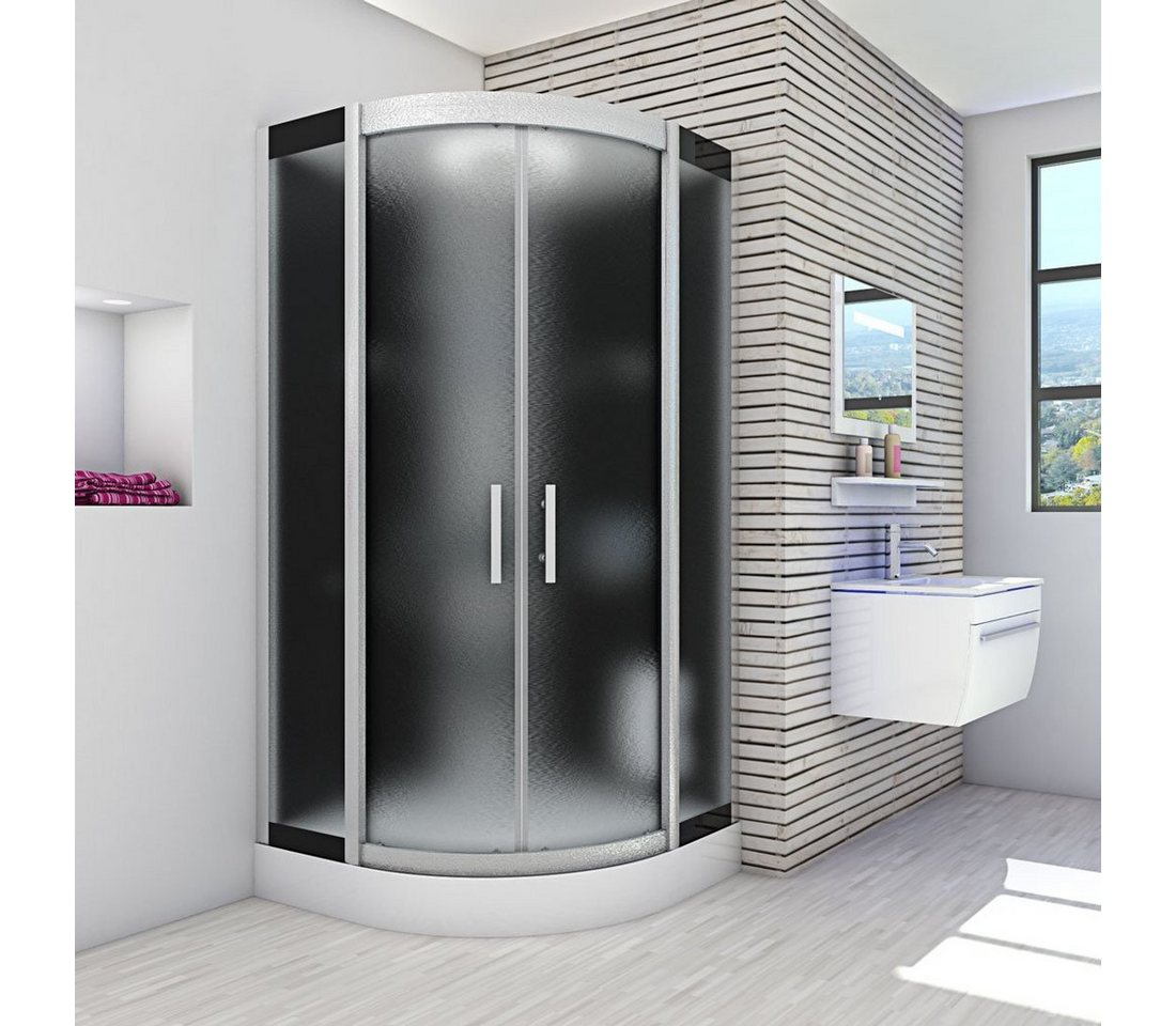 Thumbnail - AcquaVapore Dampfdusche Dampfdusche Duschkabine D58-03M2-ALL sw 80x80, Sicherheitsglas ESG, inklusive Duschwanne