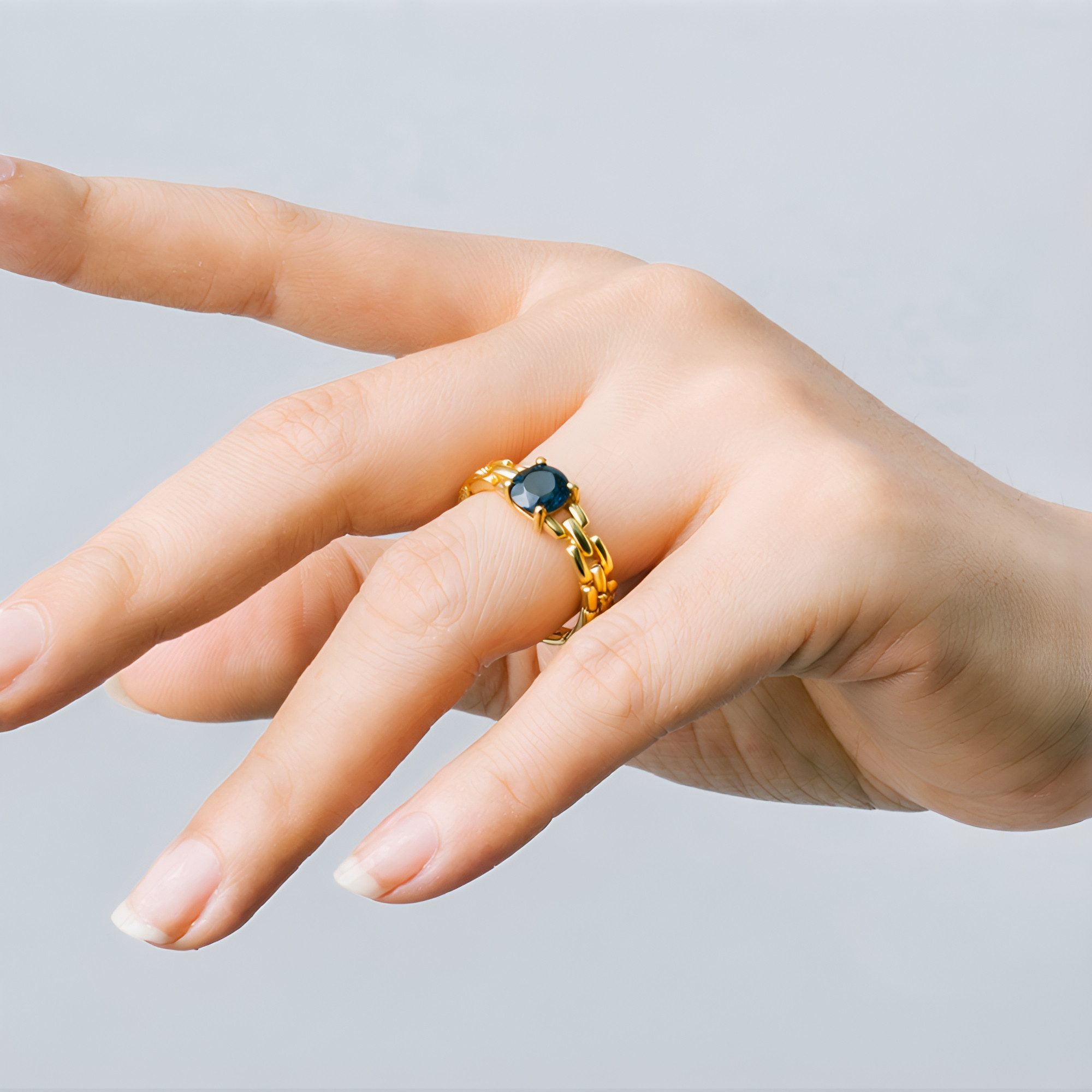 Cavill Diamantring Blauer Diamant 375 Gold Ring, 0,45 Karat (1-tlg)