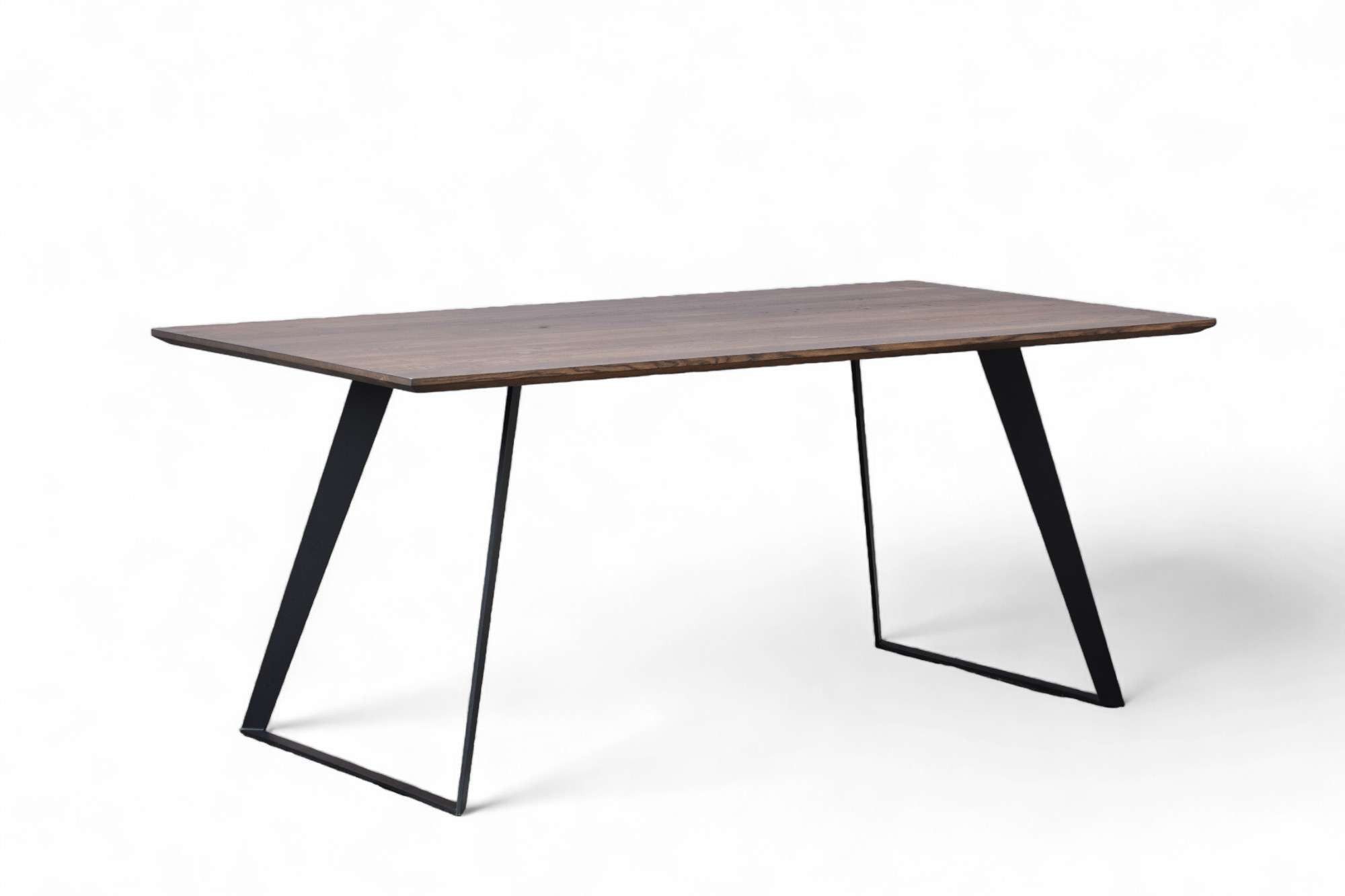 OTTO home Esstisch Talwiese Küchentisch, U-Form Metallgestell, Wildeiche massiv geölt, Baum Kante oder Schweizer Kante, erhältlich in 3 Größen und 2 Farben