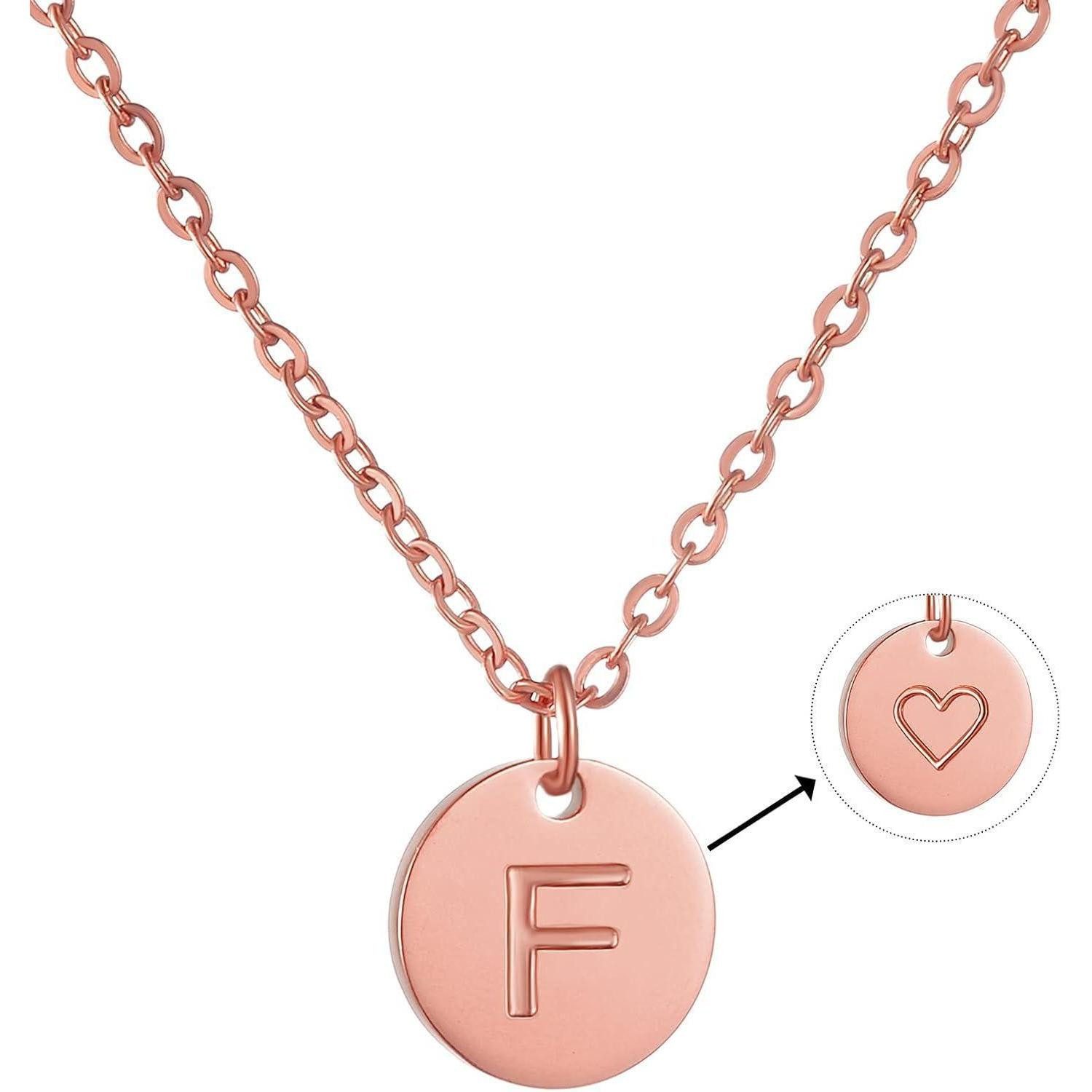 LuxusKollektion Namenskette Damen Initiale Kette Buchstaben Anhänger Rosegold minimalistisches
