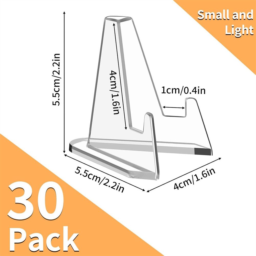 XDeer Tischkartenhalter Mini Kartenständer, 30 Stück, Acryl Karten Display Sportkarten, (30), Sportkartenhalter, Abgestufte Transparente Kartendisplay