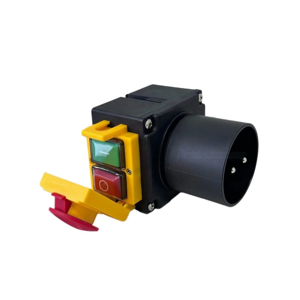Trade-Shop Переключатель Geräteschalter Переключатель-Stecker-Kombination für einphasige Maschinen, mit Schutzkappe und Notaus-Klappe für zusätzlichen Schutz