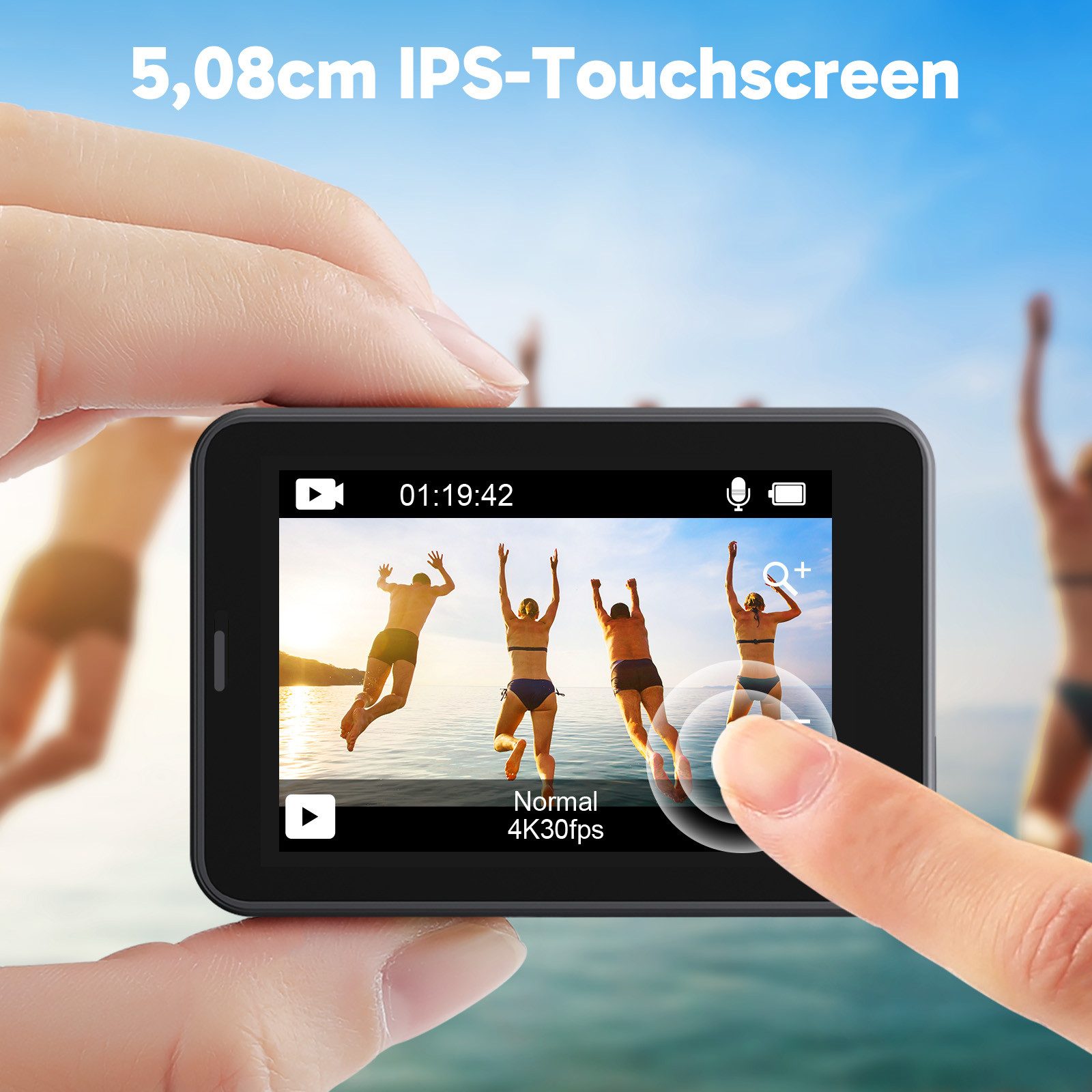 Akaso V50 Pro Action Cam (4K Ultra HD, Wi-Fi 2.4G, wasserdicht bis zu 40m, EIS3.0, LDC, Fernbedienung)