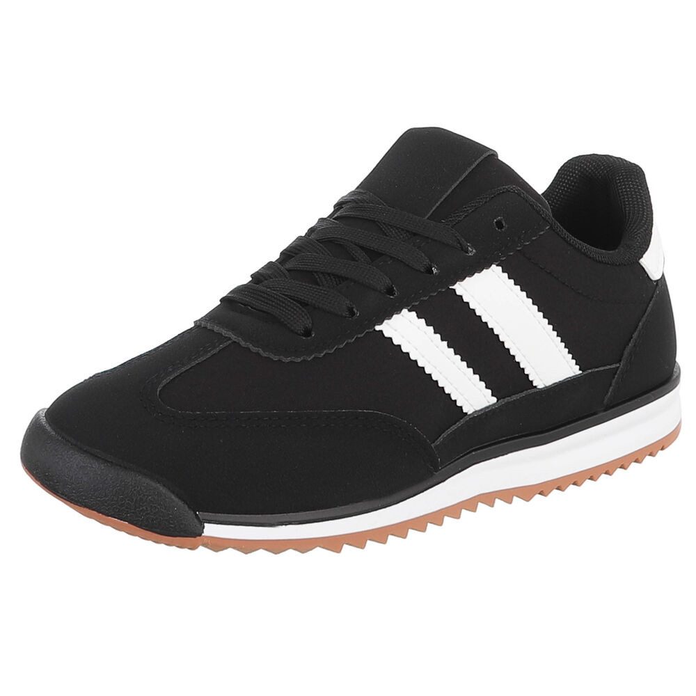 Ital-Design Damen Sneaker mit Schnürung und Profilsohle Sneaker (91742600) Flach Sneakers Low in Schwarz