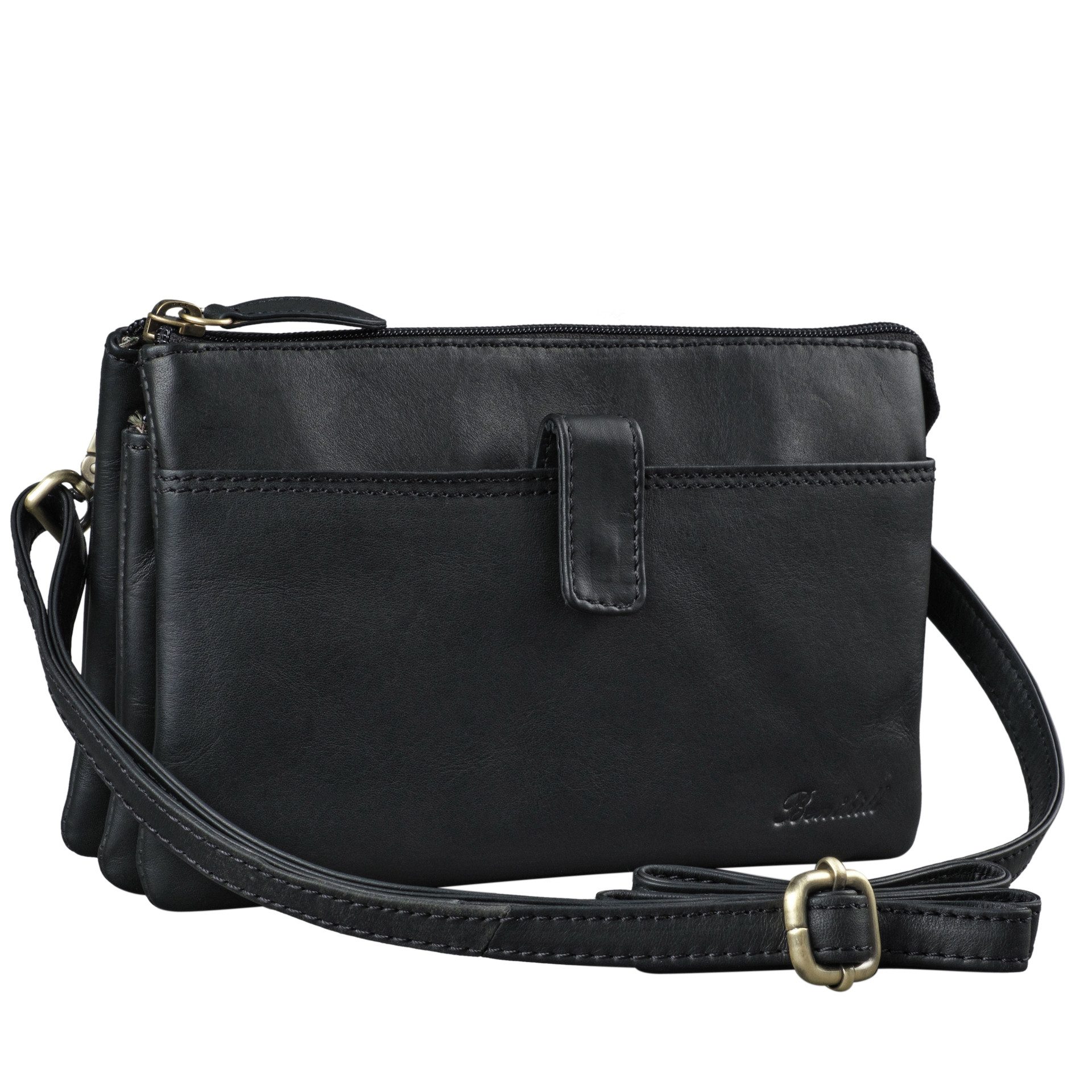 Benthill Umhängetasche Echt Leder Umhängetasche Reisebrieftasche Schultertasche Damen Herren, Schultergurt / Umhängegurt Reißverschlussfach