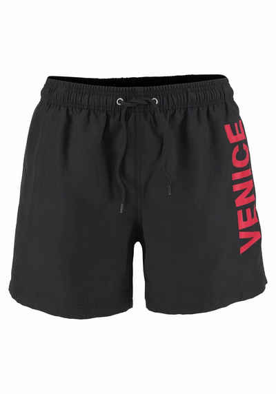 Venice Beach Badeshorts mit Logodruck