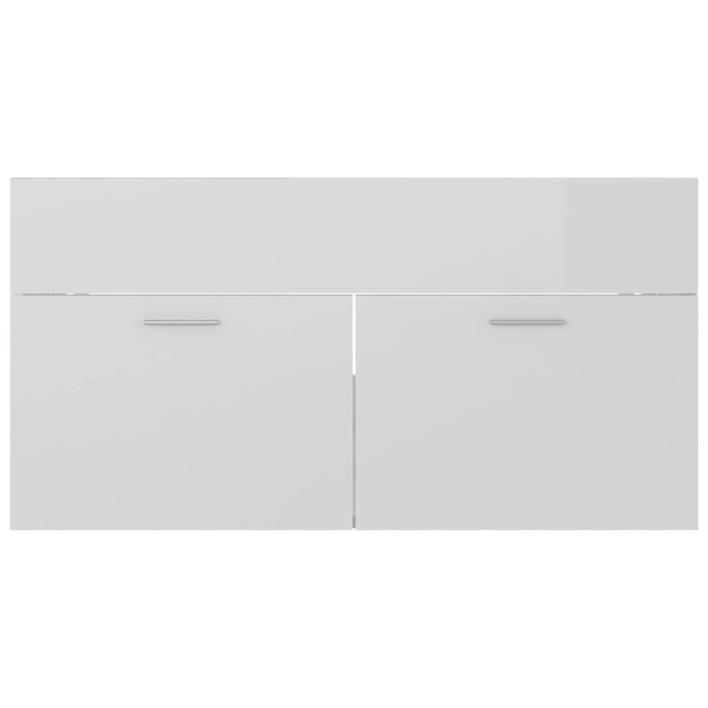38,5x90x46 Waschbeckenunterschrank möbelando Hochglanz-Weiß 3005544 (LxBxH: cm) in