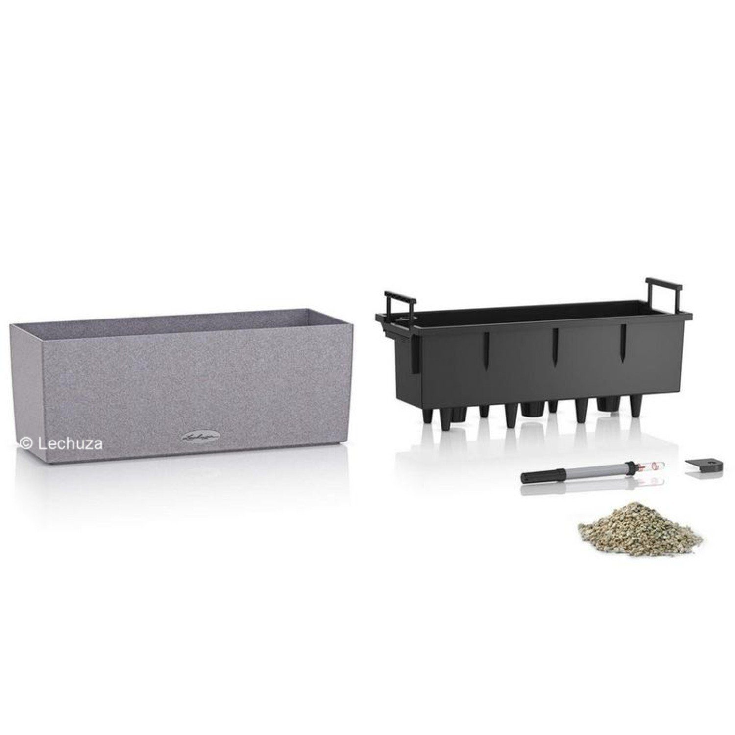 Lechuza® Balkonkasten Balconera Stone 50 quarzweiß (Komplettset)