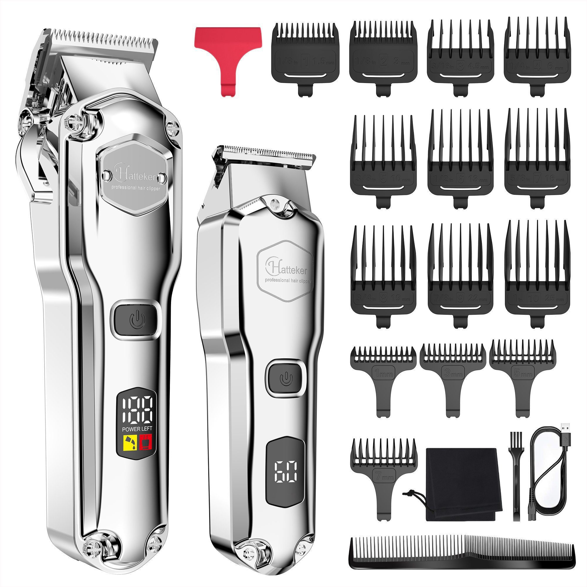 HATTEKER Haarschneider RFC676, T-Klinge Bartschneider für Herren IPX7