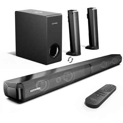 Ultimea Apollo S50 Teilbare 2-in-1 Soundbar für Fernseher, 4,1 Kanal Soundbar (Bluetooth 5.3, 200 W, Lautsprecher mit 3 EQ-Modi, Bass einstellbar, HDMI ARC, Optisch, Aux)