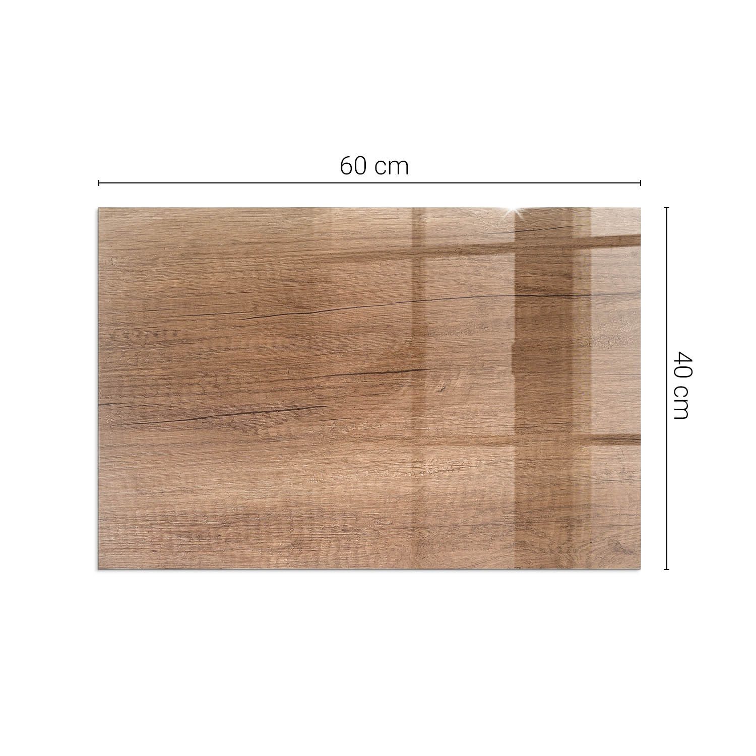 Tulup Bodenschutzplatte Braun Natürliches Holzmuster, Gehärtetem Glas Kaminbodenplatten – Bild 4 von 5