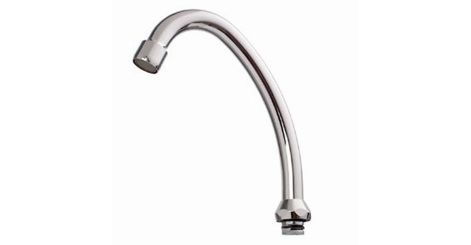 CORNAT Auslaufventil Cornat Rohrauslauf Hu-Form verchromt 13 cm