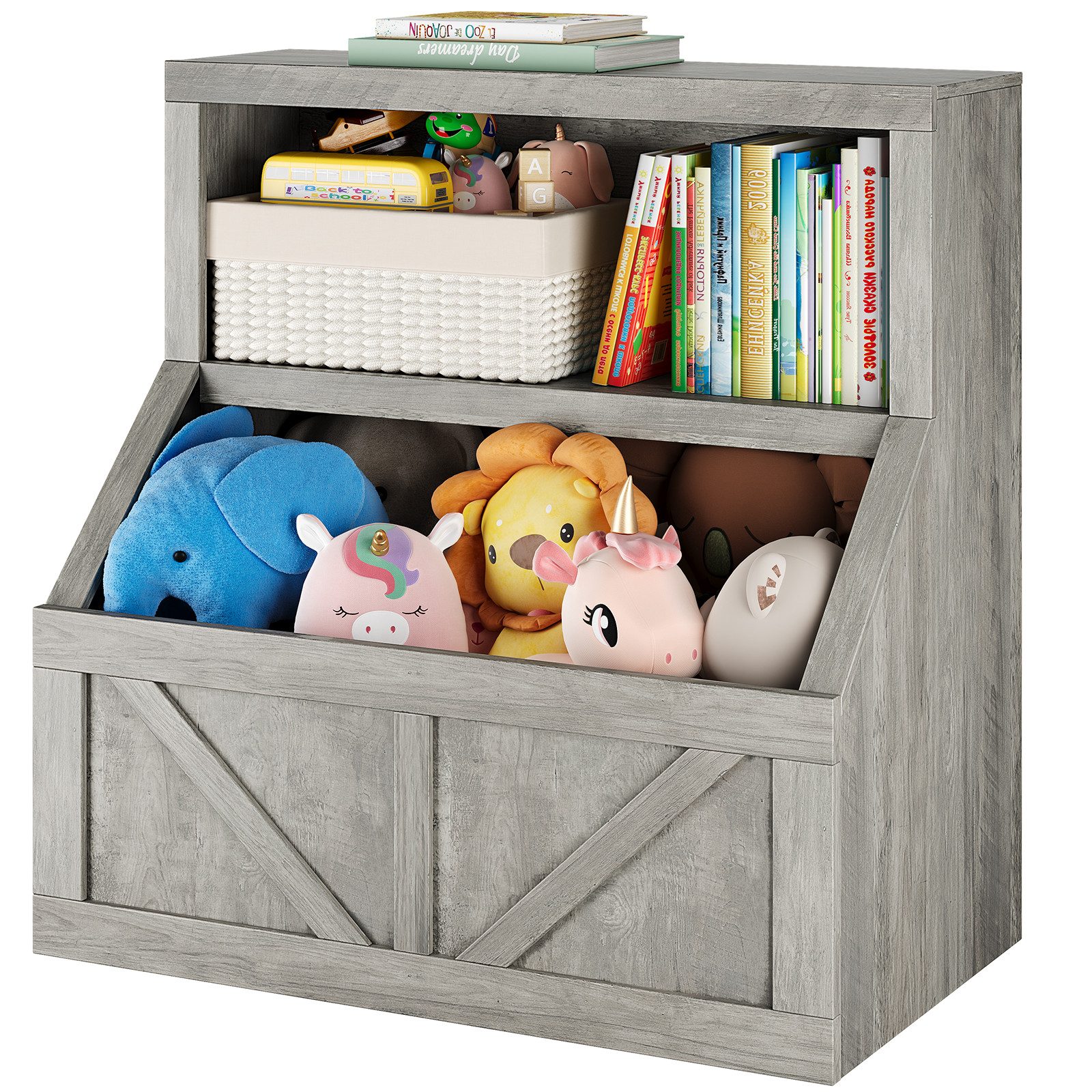 GarveeMore Kinderregal Bücherregal Kinder Spielzeugregal 80x42x81cm