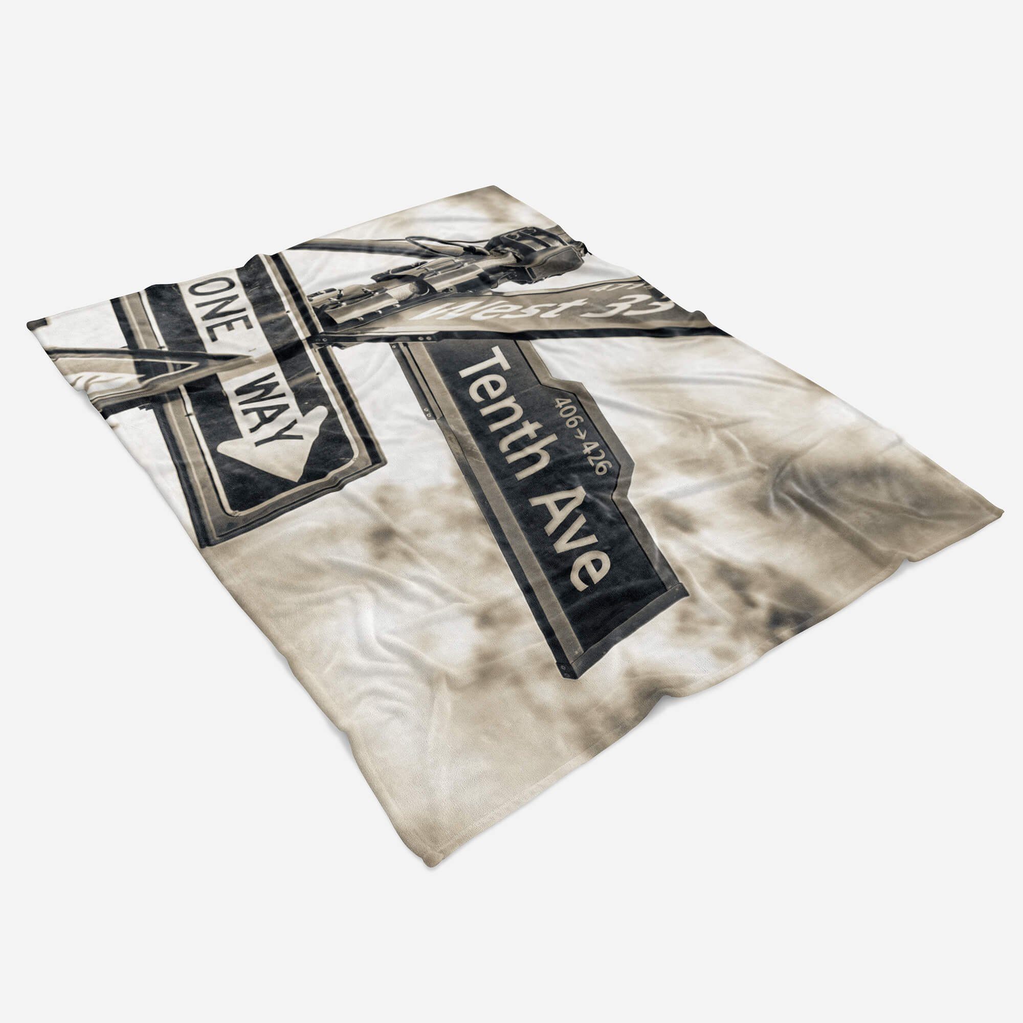 Sinus Art Handtücher Tent, mit Saunatuch Baumwolle-Polyester-Mix Fotomotiv (1-St), Handtuch Handtuch Strandhandtuch Straßenschild Kuscheldecke