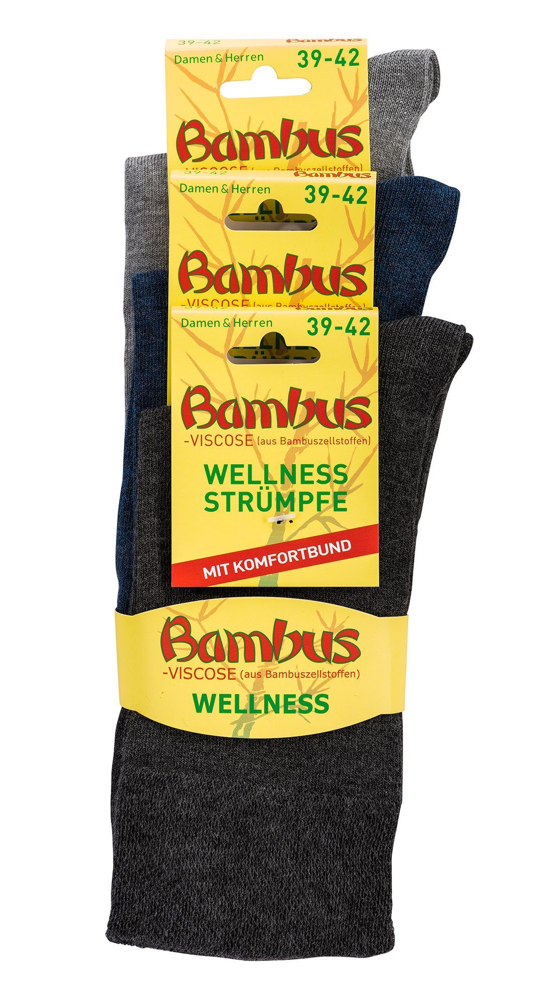 TippTexx 24 Freizeitsocken 6 Paar in Socken Antiloch-Garantie mit weiche Melange-Farben Bambus