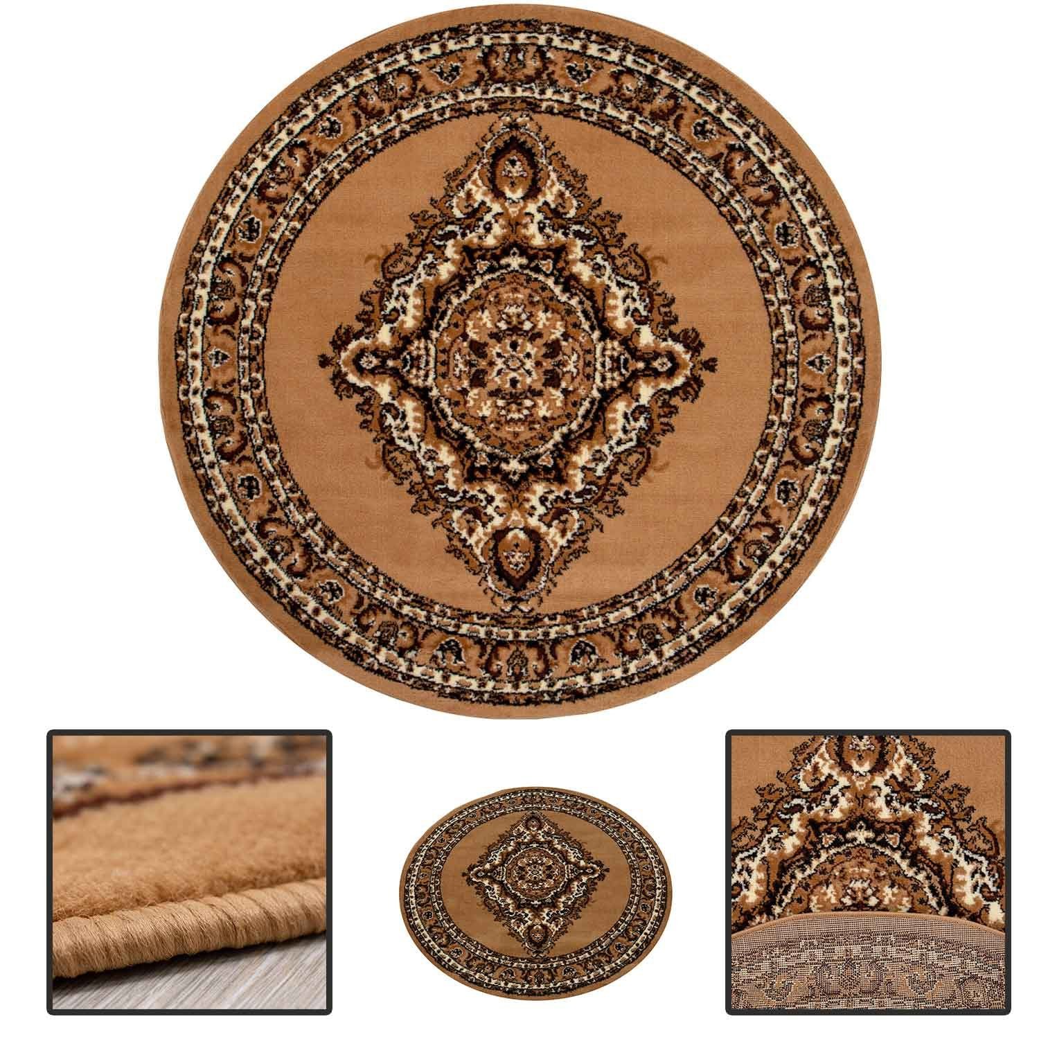 Vimoda Orientteppich Rund Teppich kurzflor, Rund, günstig online kaufen