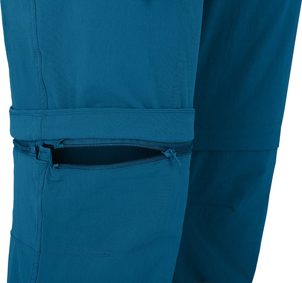Bergson Outdoorhose BENNETT Zipp-Off (slim) Damen Wanderhose, vielseitig, pflegeleicht, Kurzgrößen, Saphir blau