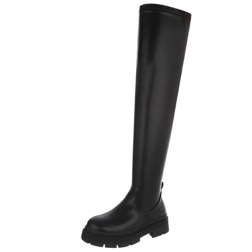 Ital-Design Elegante Overkneestiefel mit robuster Sohle günstig online kaufen