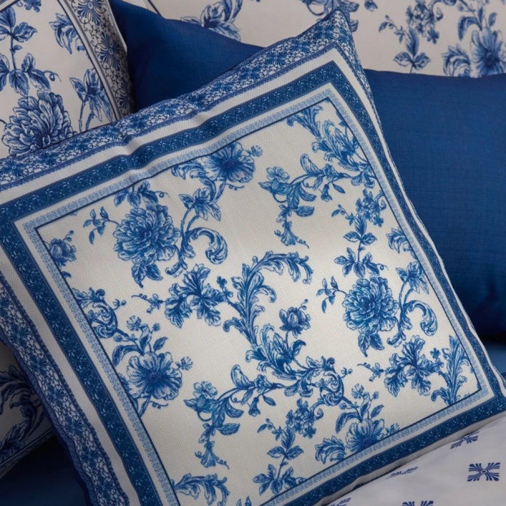 Karaca Home Bettwäsche Karaca Home Rosario Gefülltes Kissen Dekokissen 45X45 cm Blau Weiß