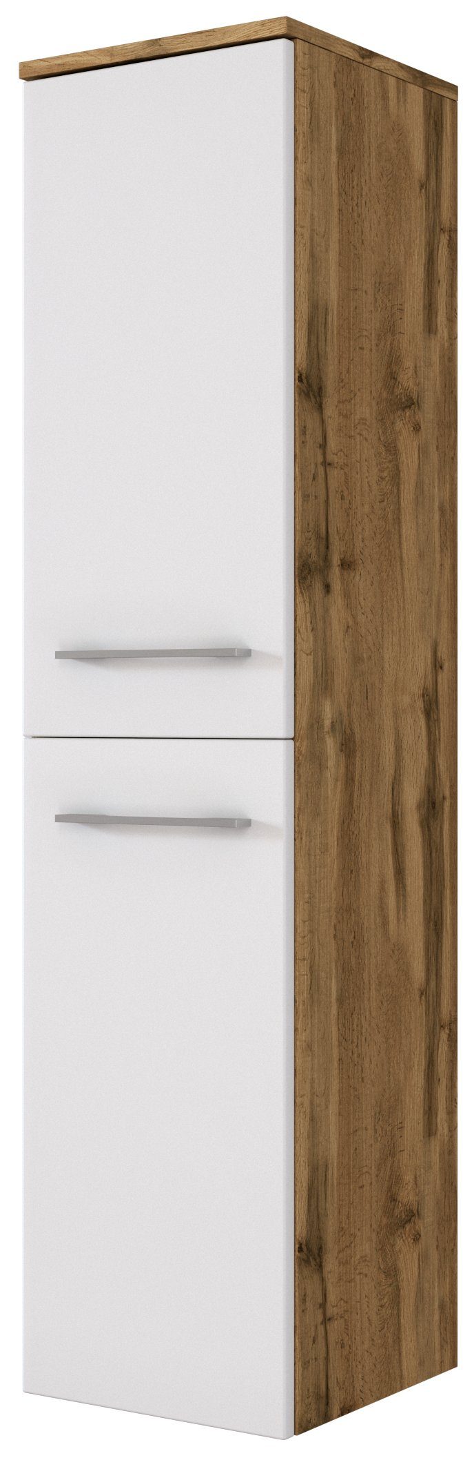 HELD MÖBEL Hochschrank Midischrank Livorno 30 cm Wotaneiche/matt weiß