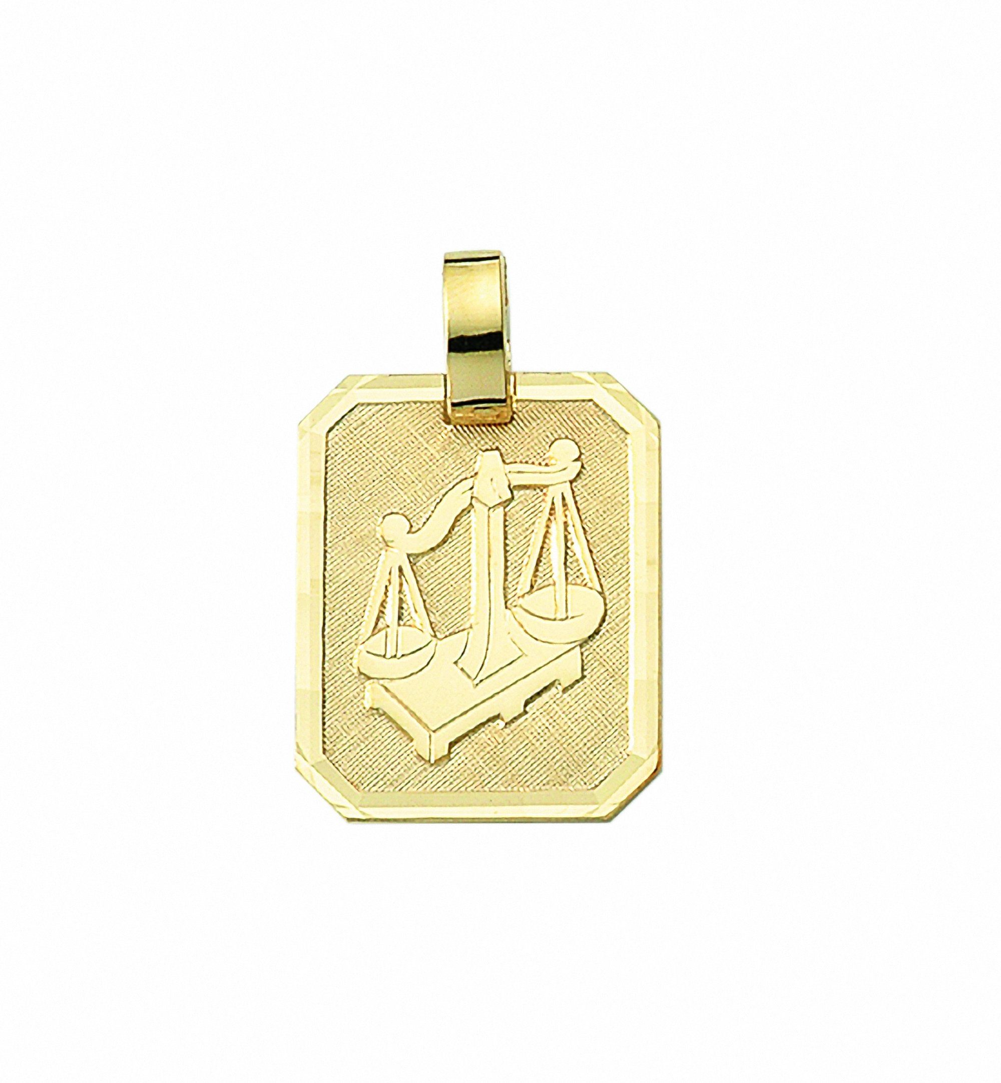 Adelia´s Kette mit Anhänger 333 Gold Sternzeichen Anhänger Waage, Schmuckset - Set mit Halskette