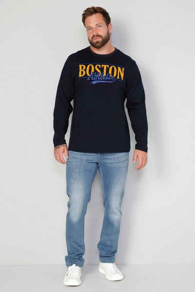 Boston Park T-Shirt Boston Park Langarmshirt großer Print Rundhals