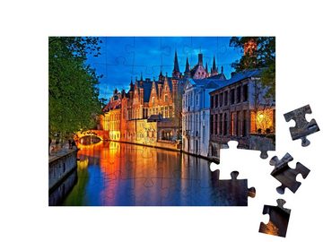 puzzleYOU Puzzle Nachtaufnahme in Brügge, Belgien, 48 Puzzleteile, puzzleYOU-Kollektionen