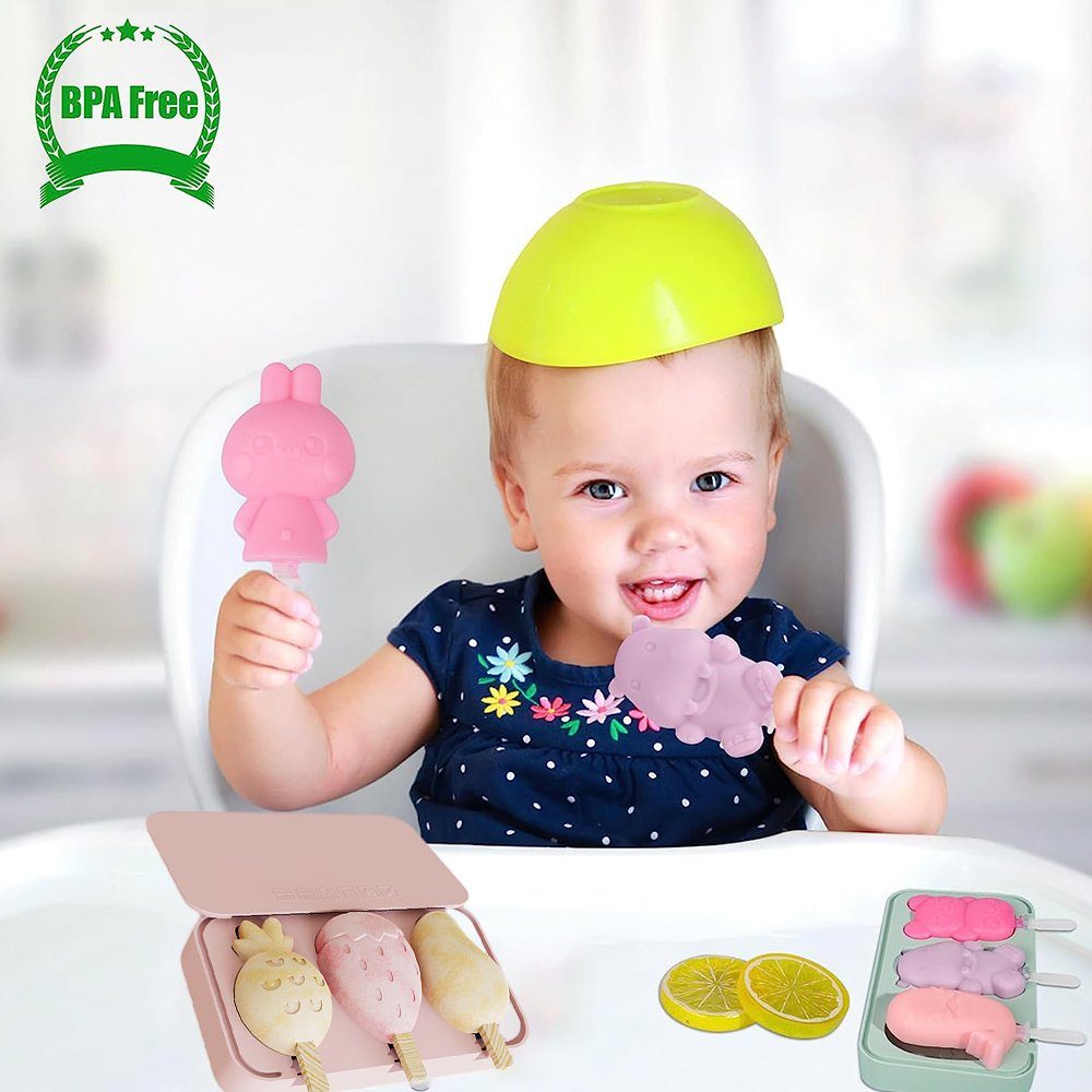 Stiel Frei NUODWELL Stück Eis am Eiswürfelform Kinder,Popsicle Formen Eisformen 2 BPA