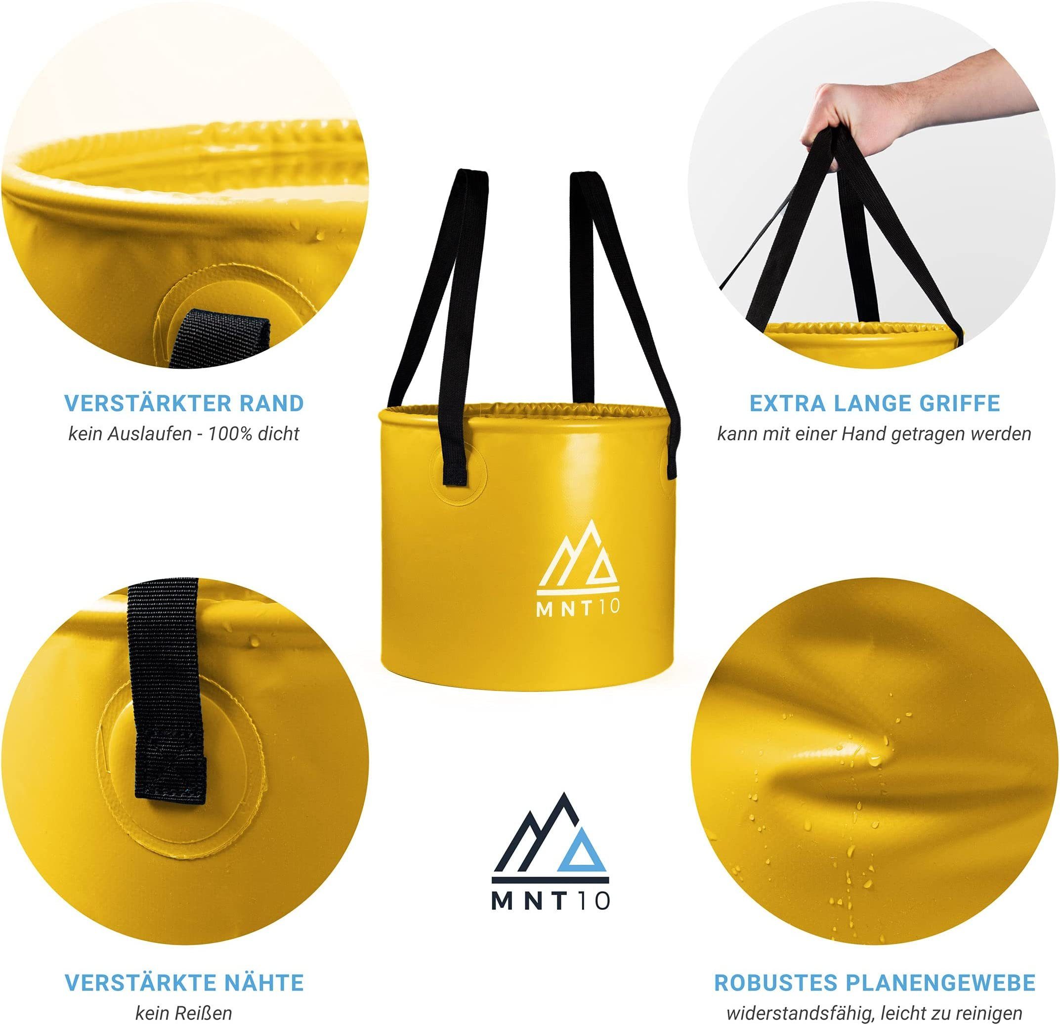 MNT10 Schüssel Outdoor Falteimer in 20L Faltschüssel, Eimer als Spülwanne oder Faltbarer Als 20L oder Gelb Spülschüssel, 15L I Camping