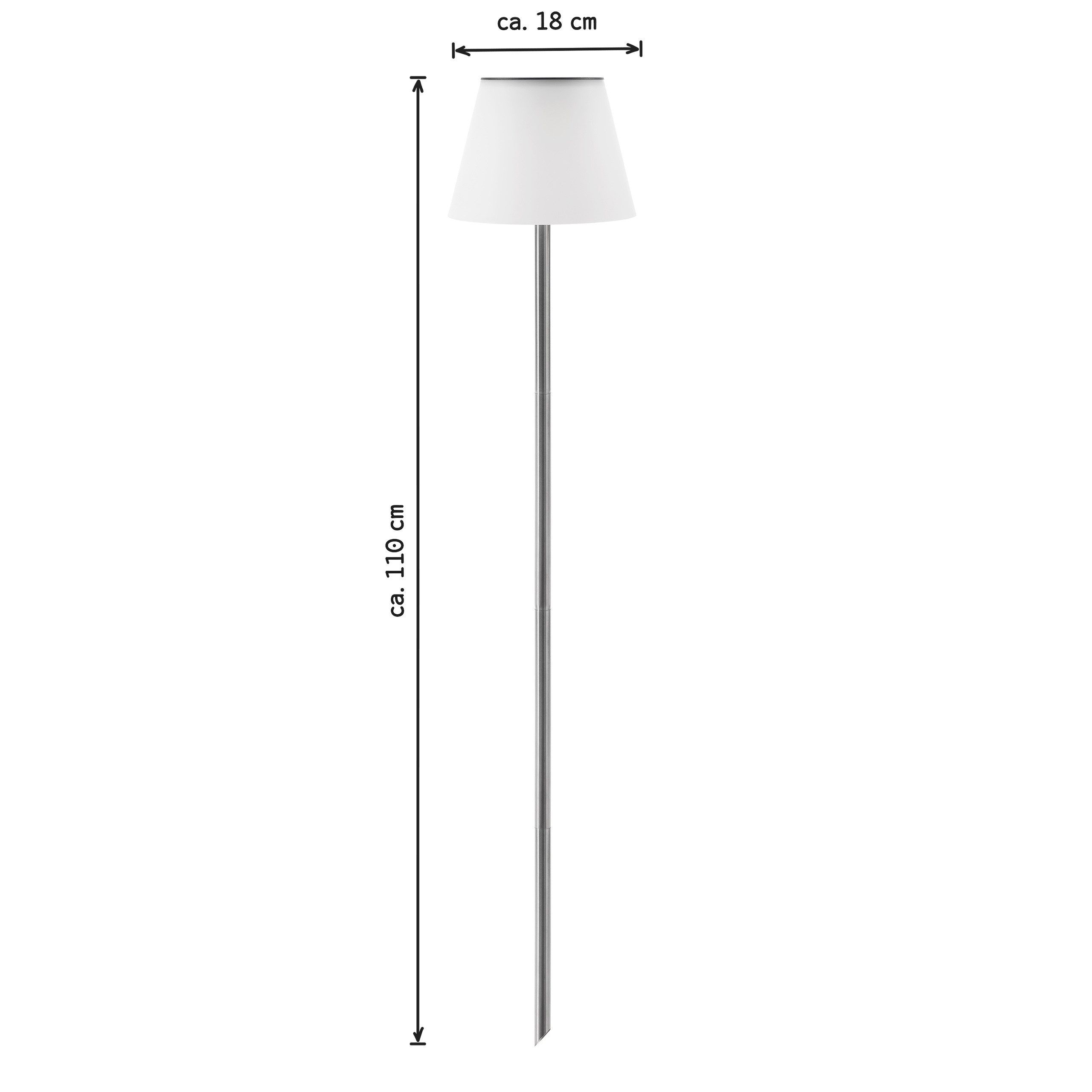 IC Gardenworld LED Solarleuchte LED Solar Standleuchte zum Stecken für den Garten, LED fest integriert, warm-weiß, ca. 110 cm hoch, Milchglas-Optik, Stehlampe – Bild 4 von 4