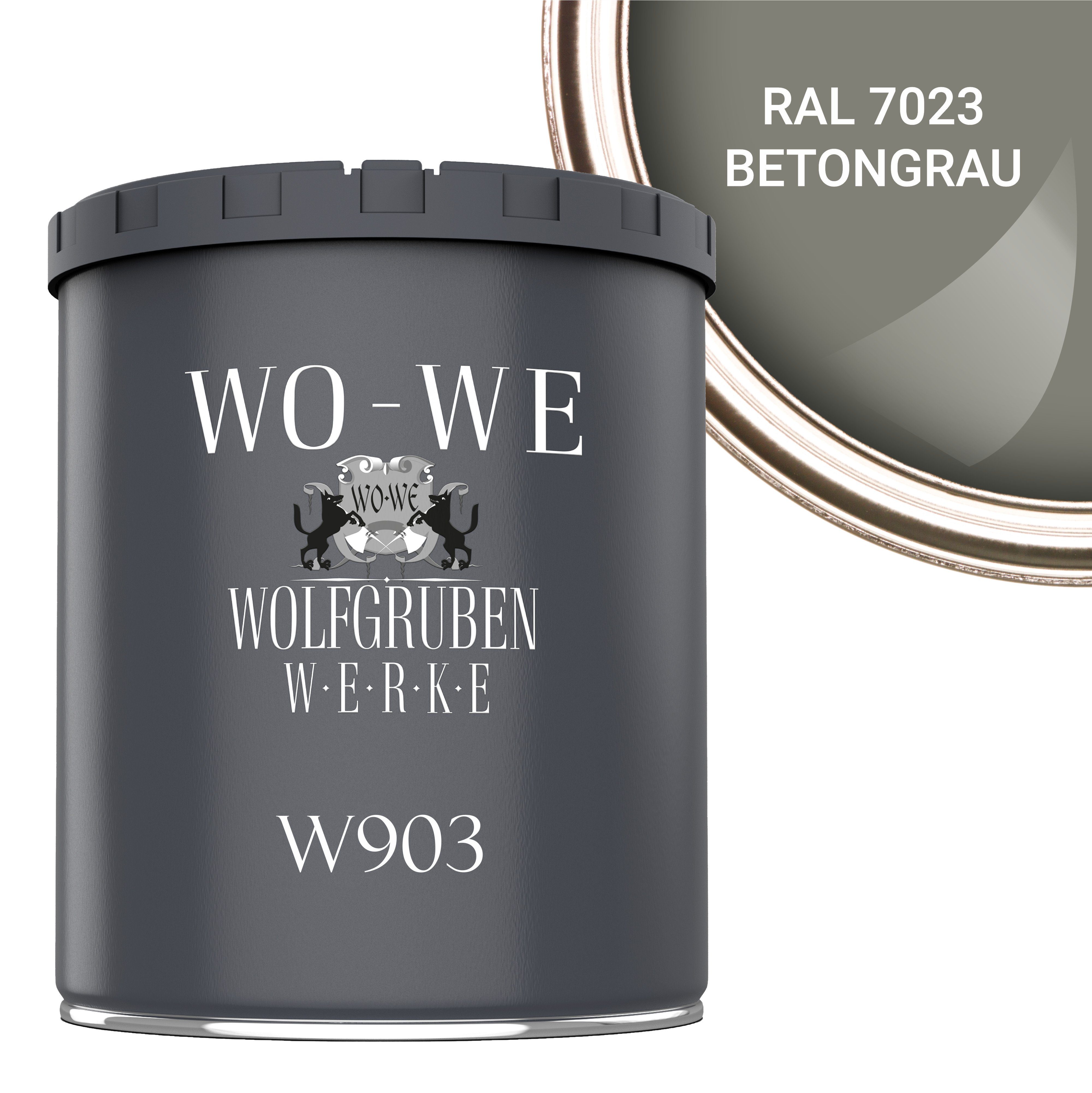 WO-WE Heizkörperlack Heizkörperfarbe Heizungsfarbe W903, 1-10L, Wasserbasis RAL 7023 Betongrau