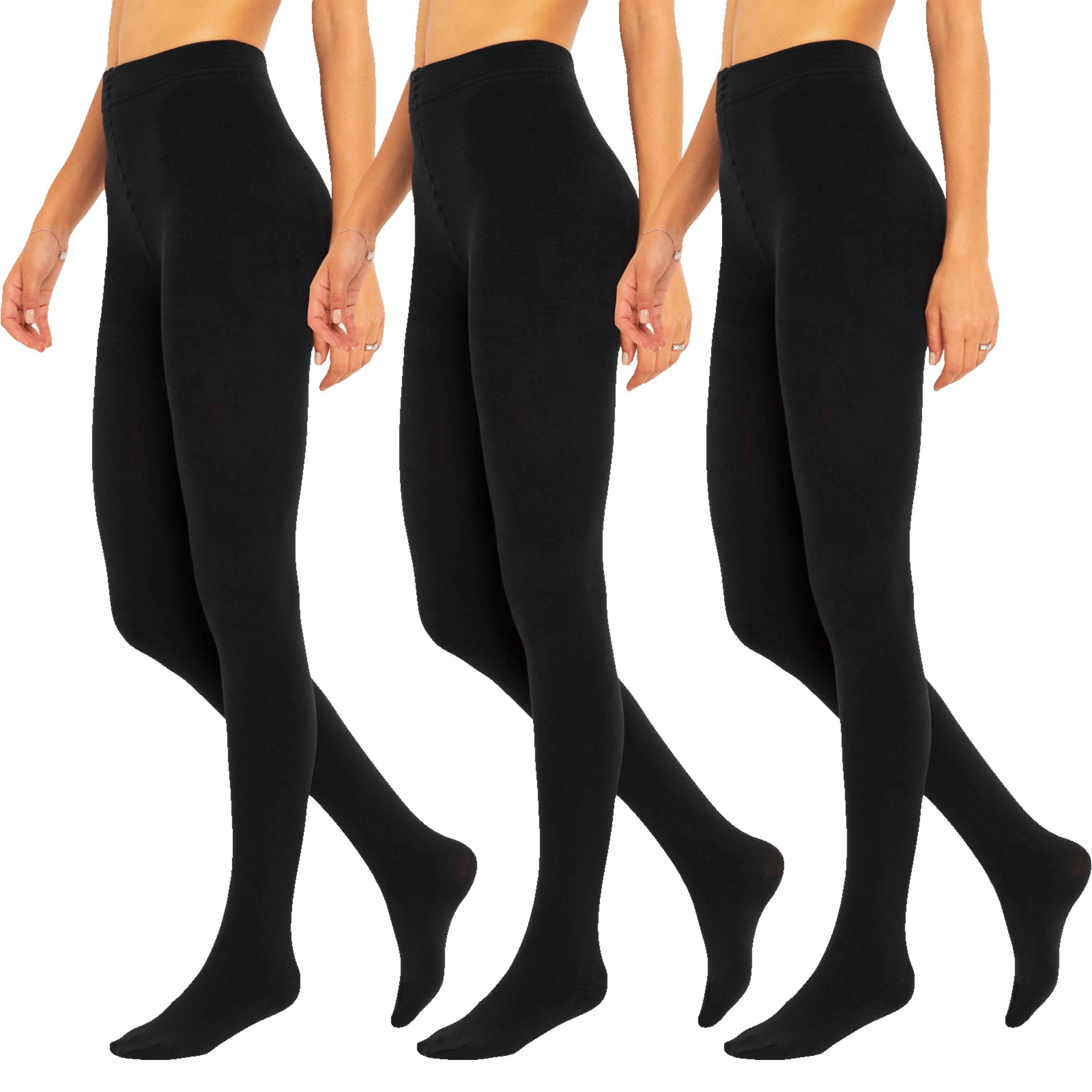 TEXEMP Thermostrumpfhose 3er Pack Damen Thermo Колготки Baumwolle Warm Winter Fleece (3 St) Optimaler Kälteschutz
