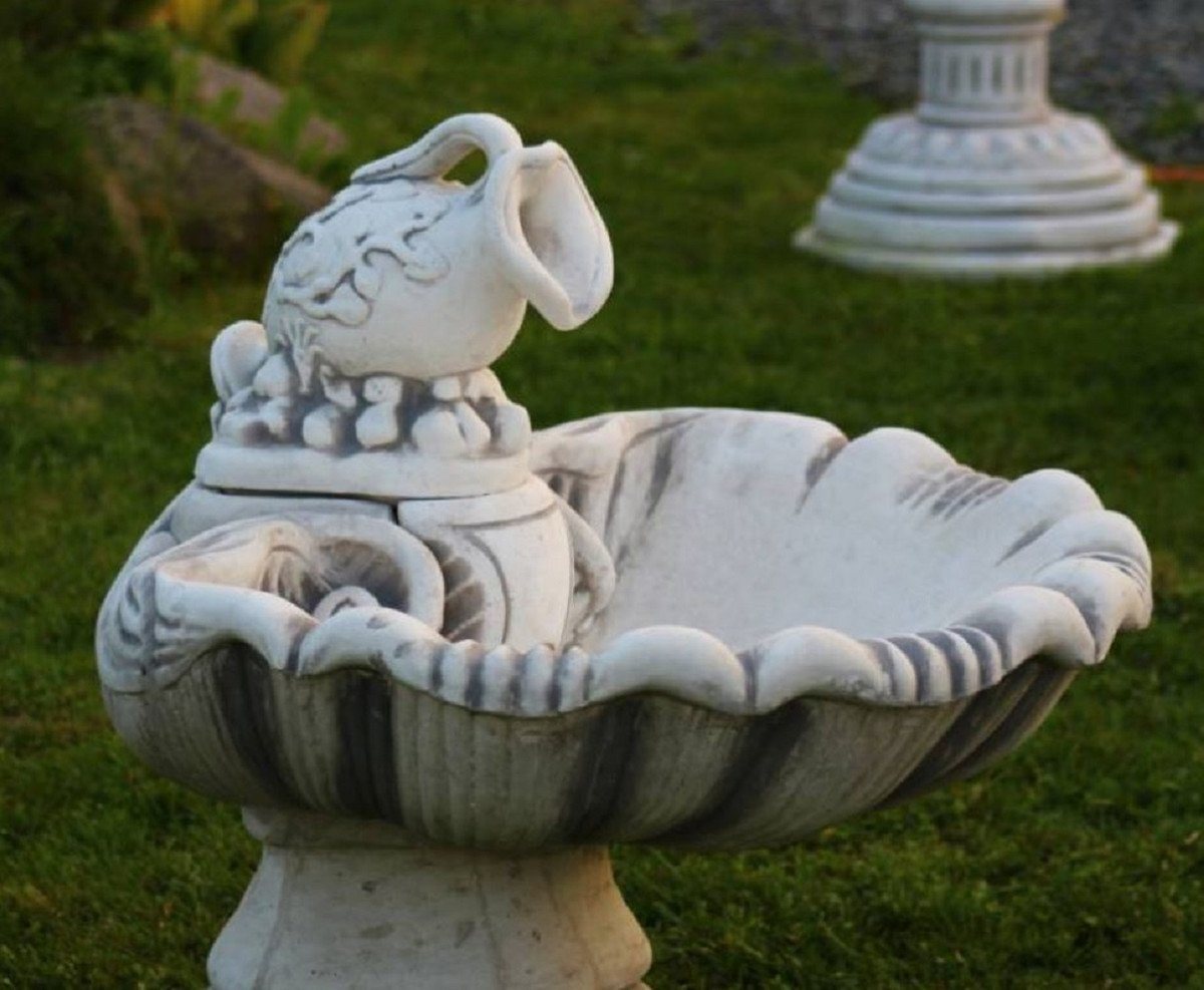 Thumbnail - Casa Padrino Gartenbrunnen Jugendstil Springbrunnen in Muschelform mit Krug Grau 70 x 75 x H. 70 cm - Prunkvoller Garten...