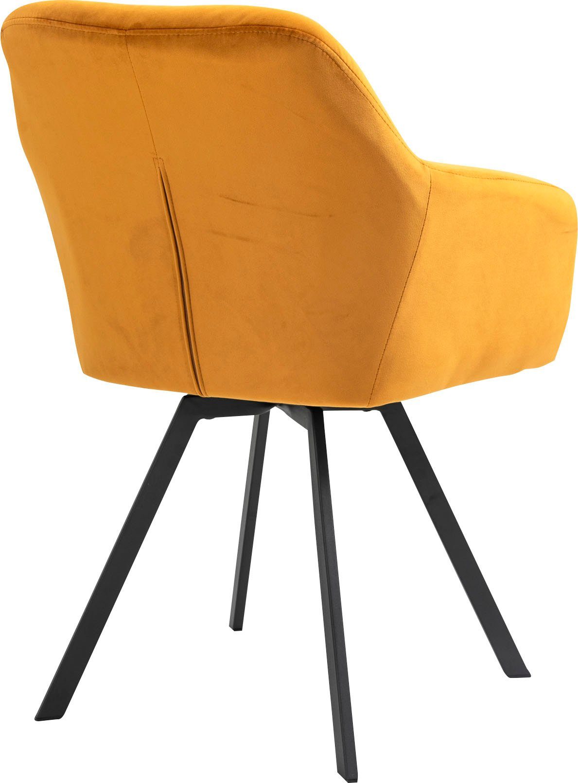 SalesFever St), Armlehnstuhl Sitzfläche Senfgelb Senfgelb/Schwarz Drehplatte unter 360° (1 | der