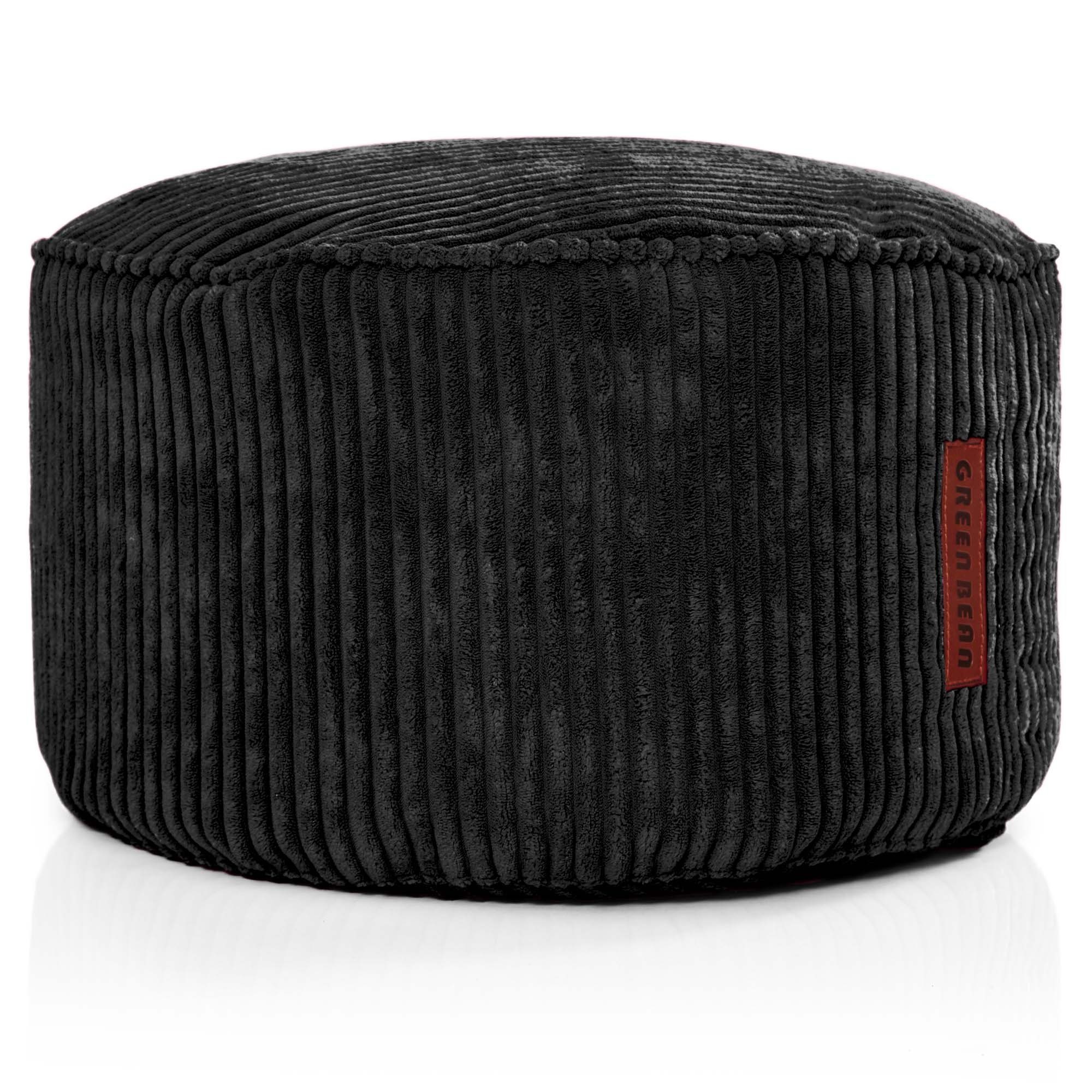 Green Bean Pouf Pouf Cord Sitzhocker Relax-Sessel cm, Sitzkissen 25 Indoor x Schwarz 45 Sitzhocker